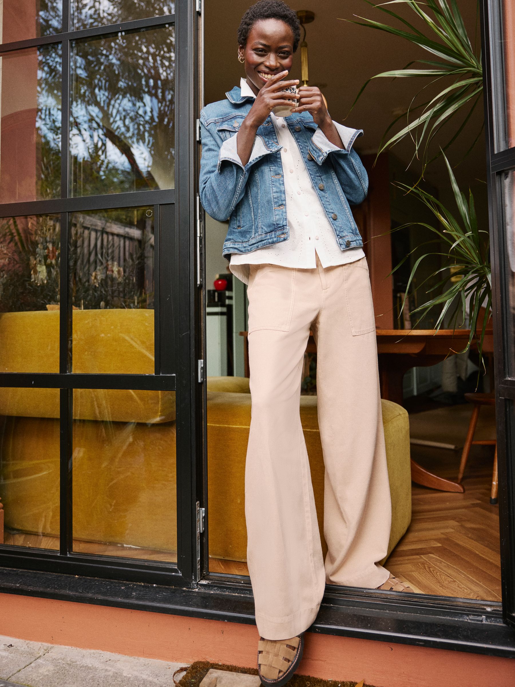 Eden Pale Pink Wide Leg Trousers - Image 4 of 6