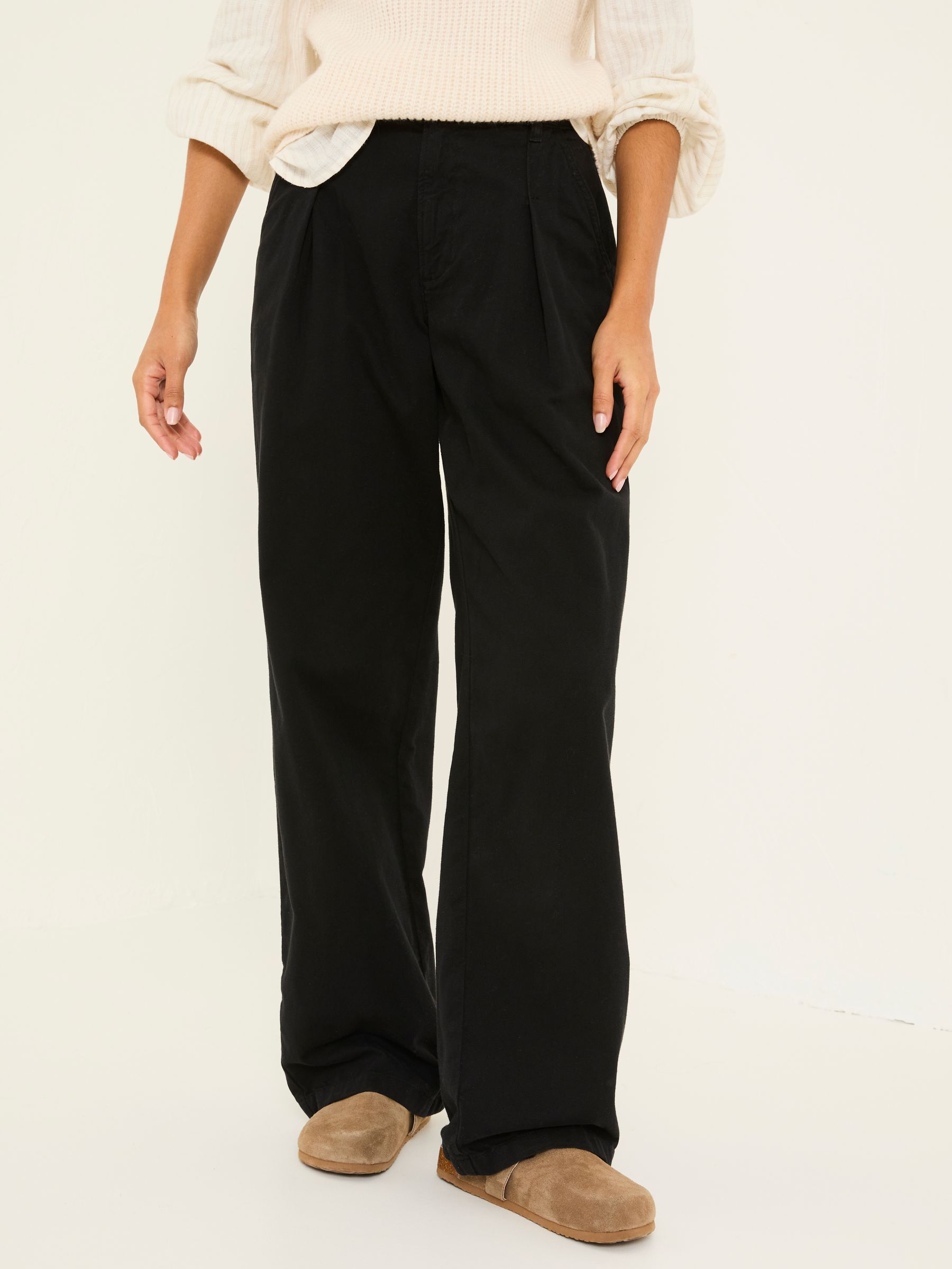 Saffron Black Wide Leg Trousers - Image 1 of 6