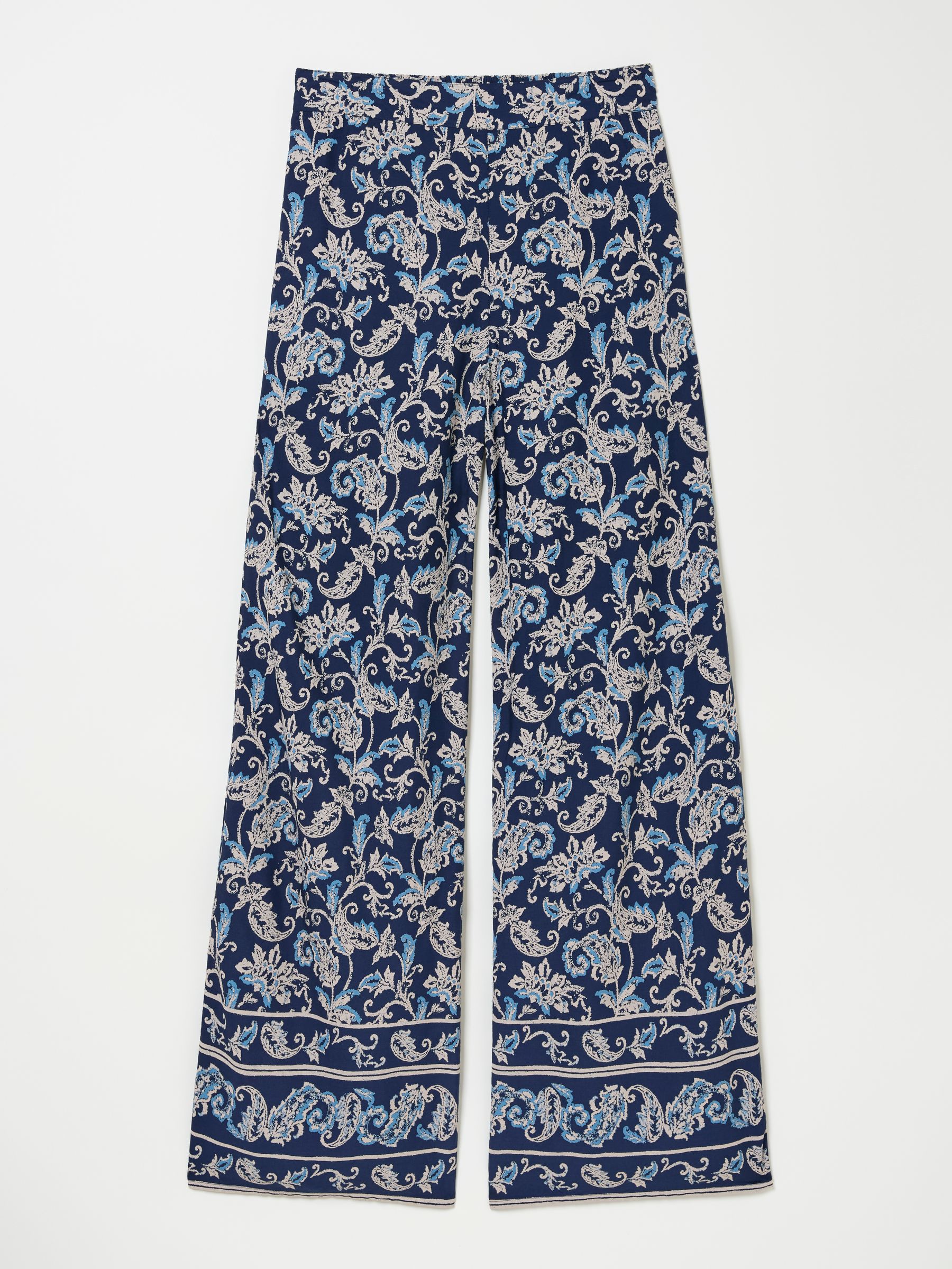 Isla Blue Paisley Wide Leg Trousers - Image 10 of 10