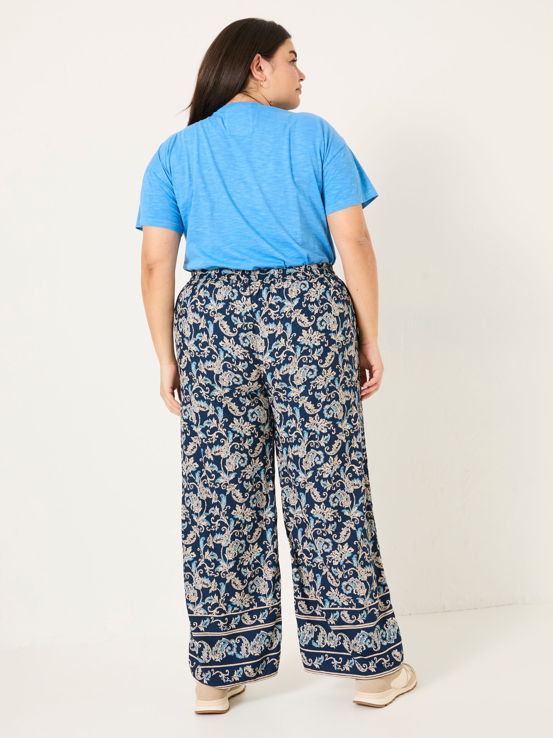 Isla Blue Paisley Wide Leg Trousers - Image 7 of 10