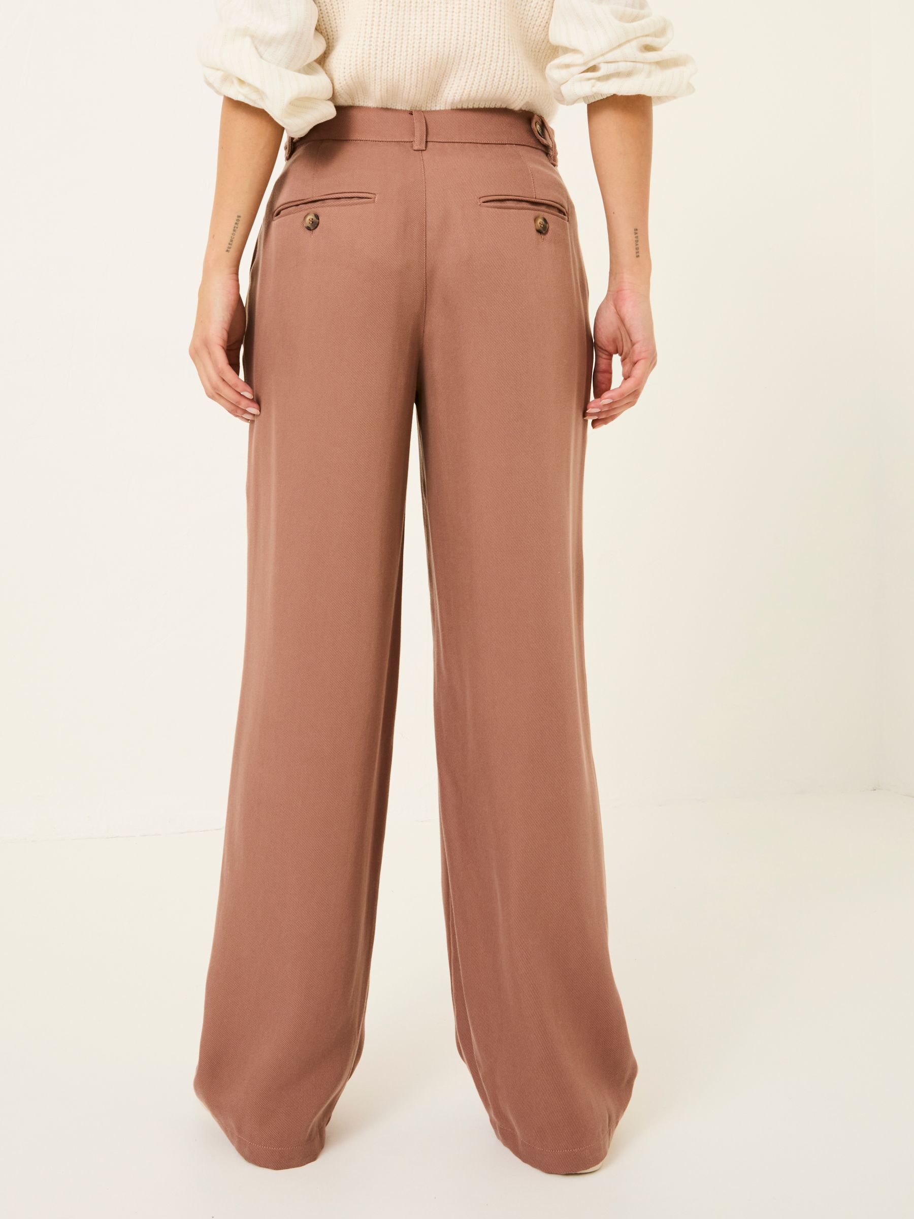 Ginger Terracotta Wide Leg Drape Trousers - Image 2 of 10