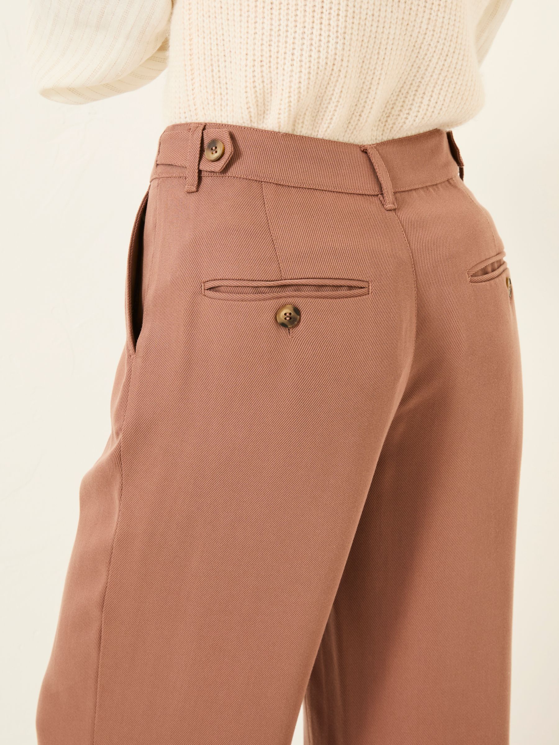 Ginger Terracotta Wide Leg Drape Trousers - Image 4 of 10