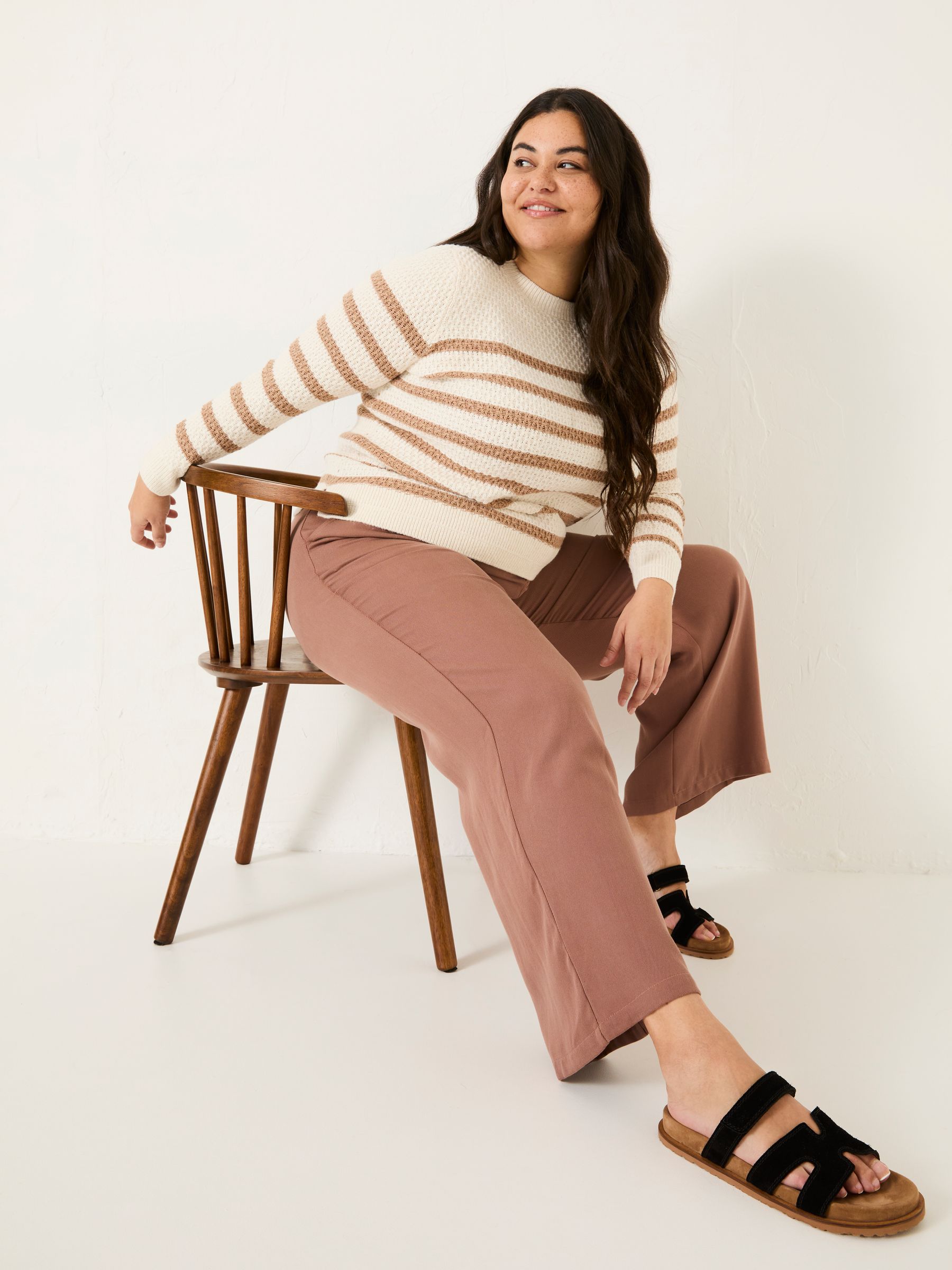 Ginger Terracotta Wide Leg Drape Trousers - Image 6 of 10