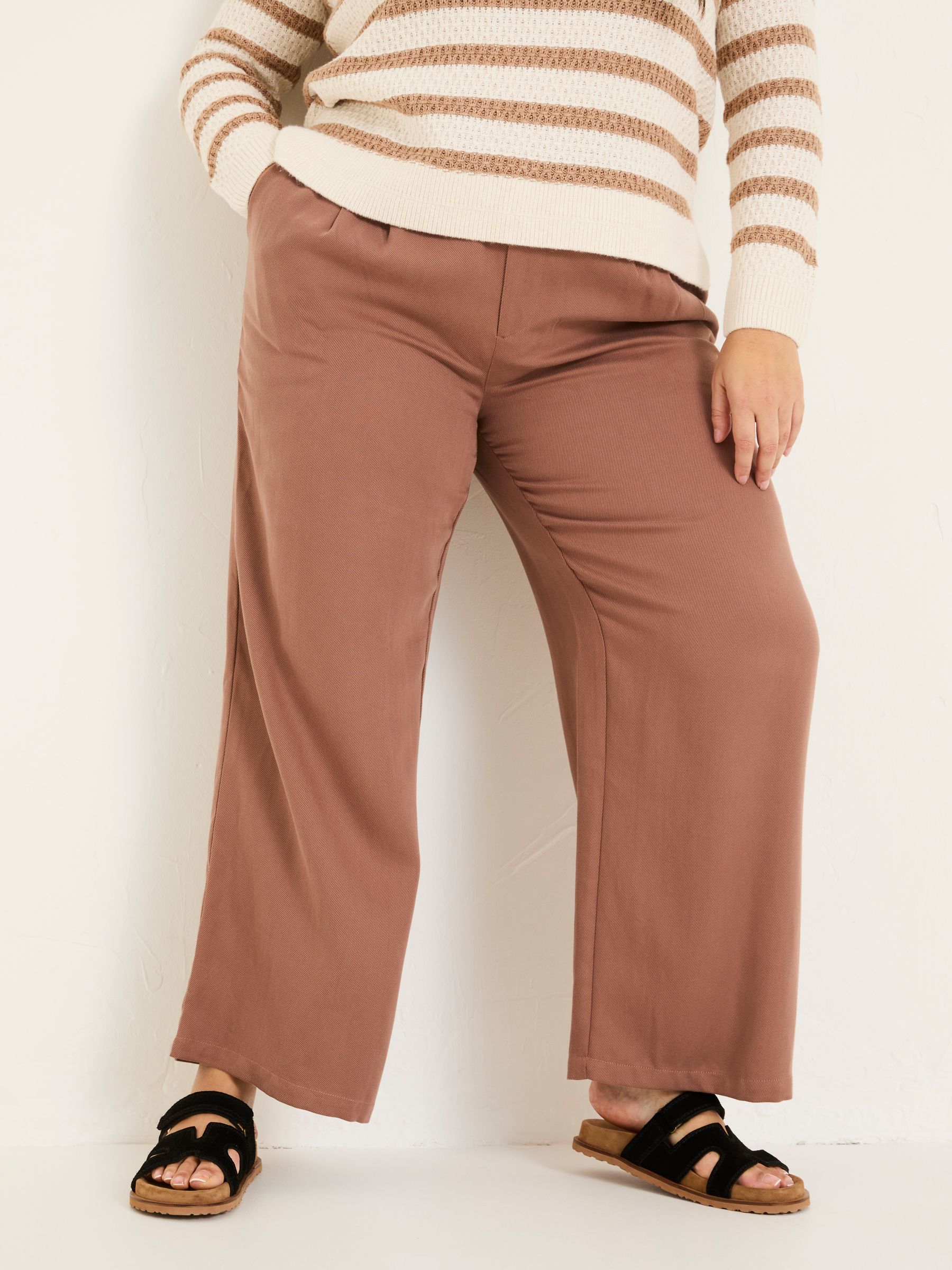 Ginger Terracotta Wide Leg Drape Trousers - Image 7 of 10