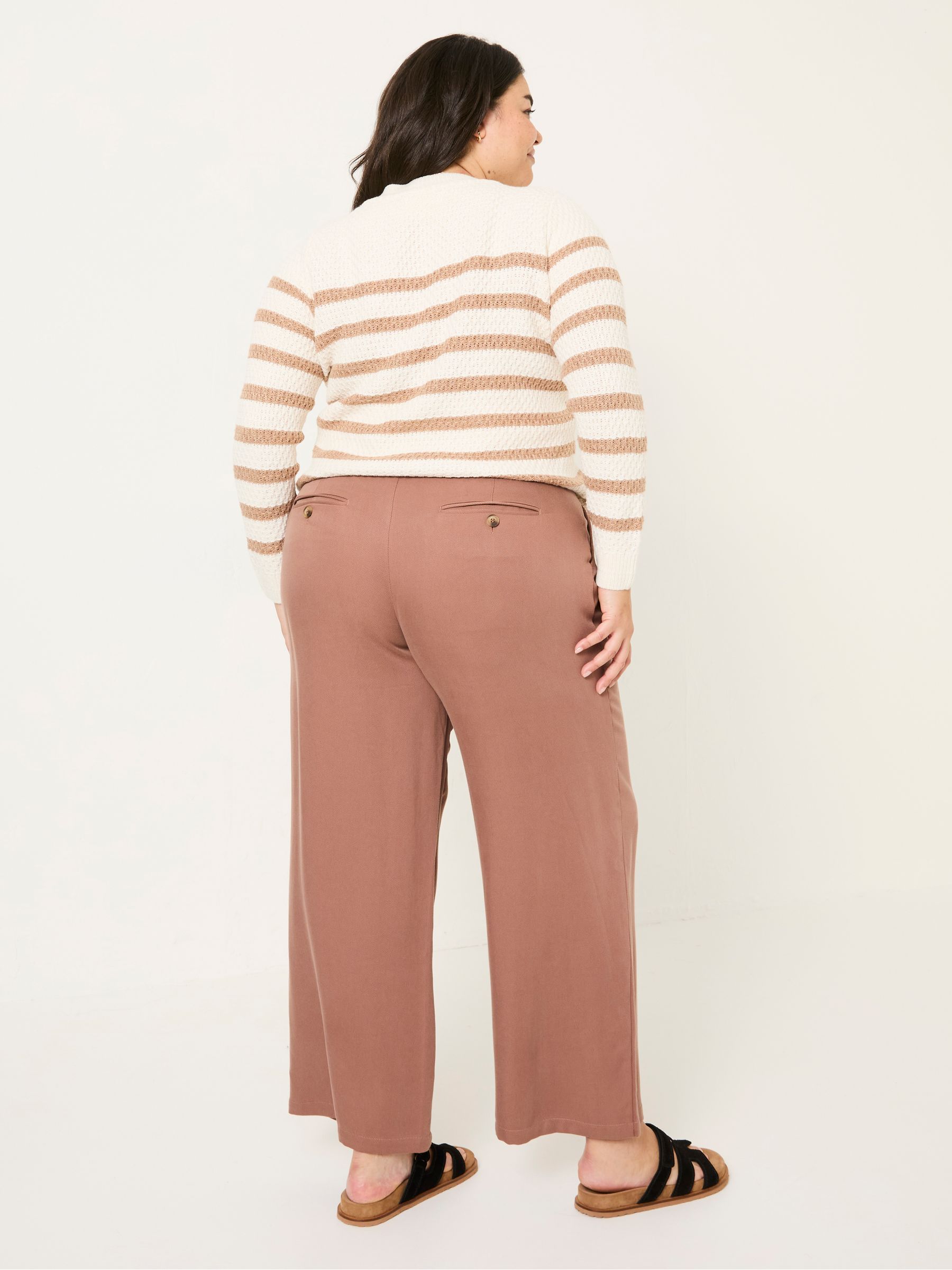 Ginger Terracotta Wide Leg Drape Trousers - Image 8 of 10