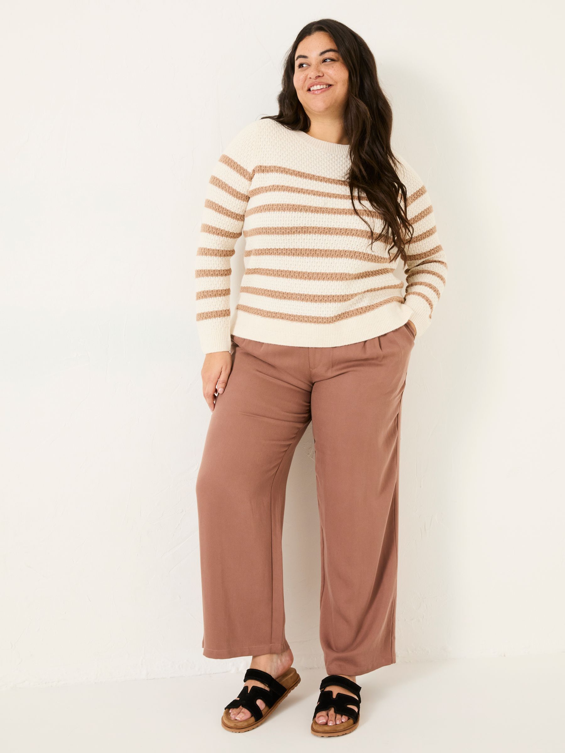 Ginger Terracotta Wide Leg Drape Trousers - Image 9 of 10