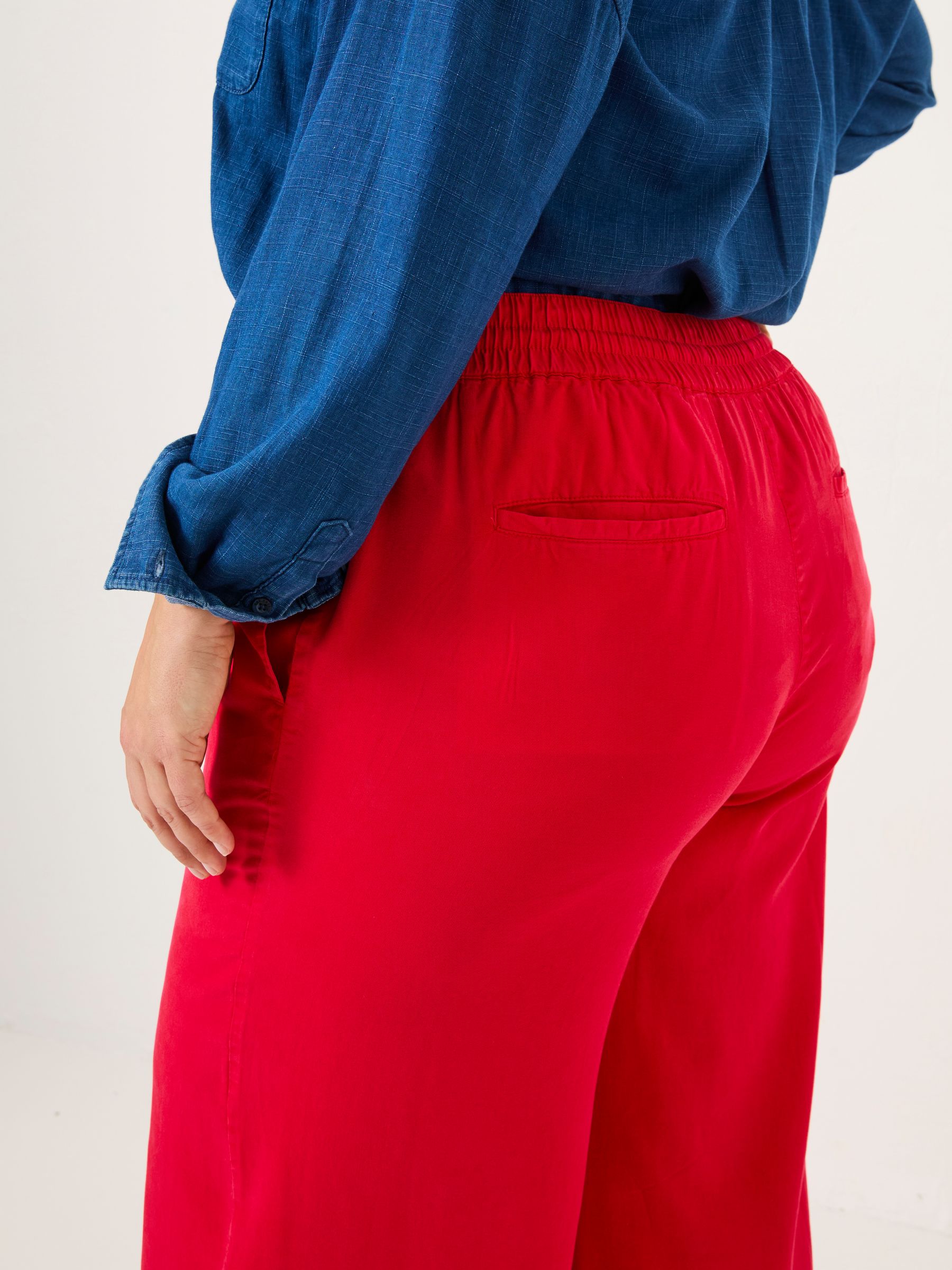 Luna Bright Red Wide Leg Trousers - Image 8 of 9