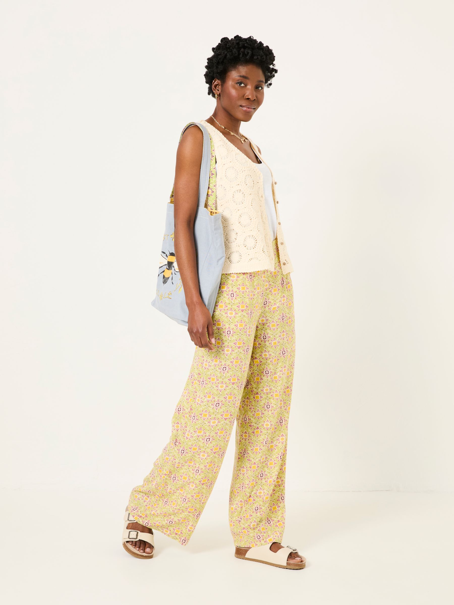 Beeble Multi Printed Wide Leg Trousers - Image 4 of 8