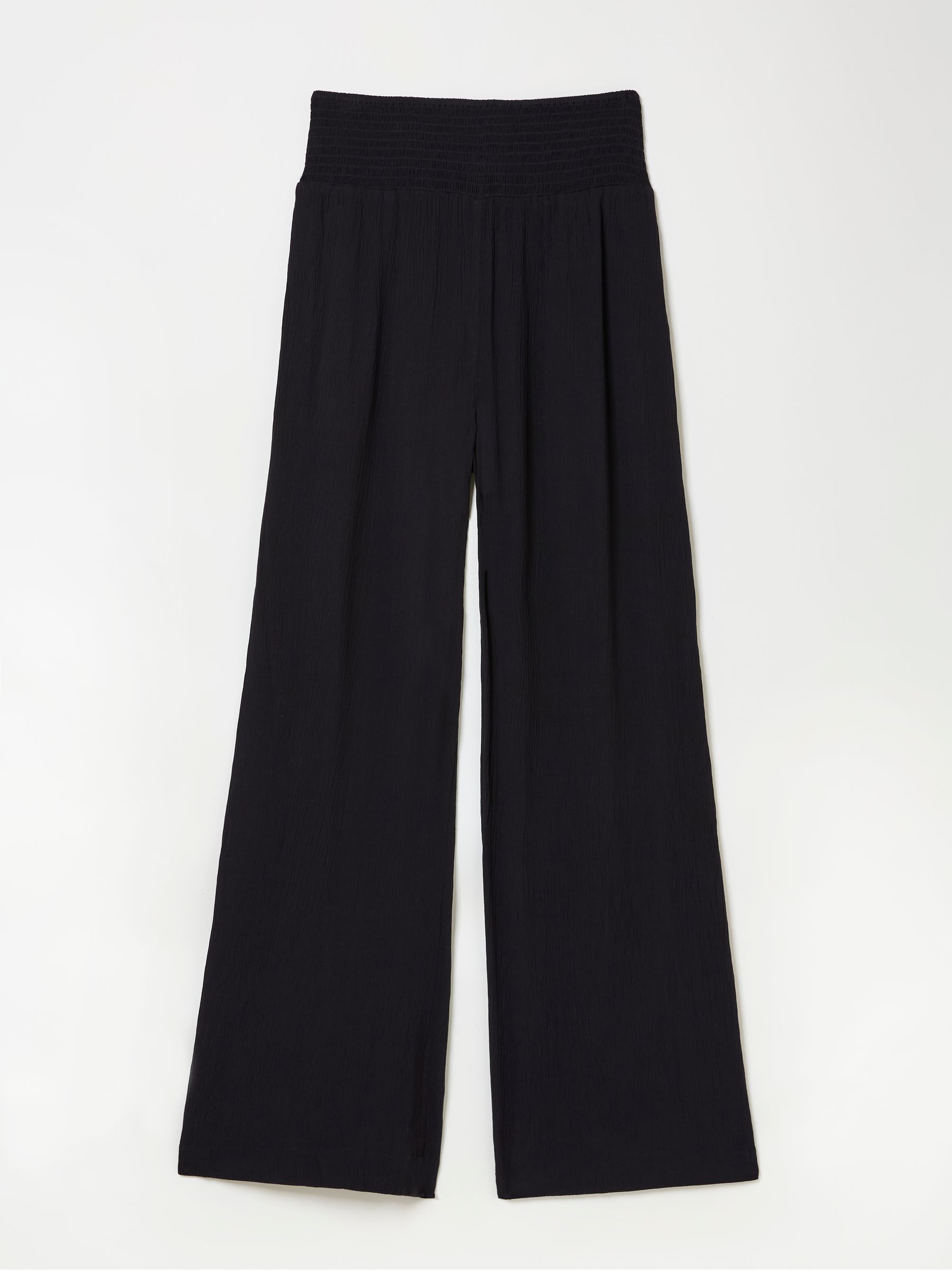 Black Shirred Palazzo Wide Leg Trousers - Image 11 of 11