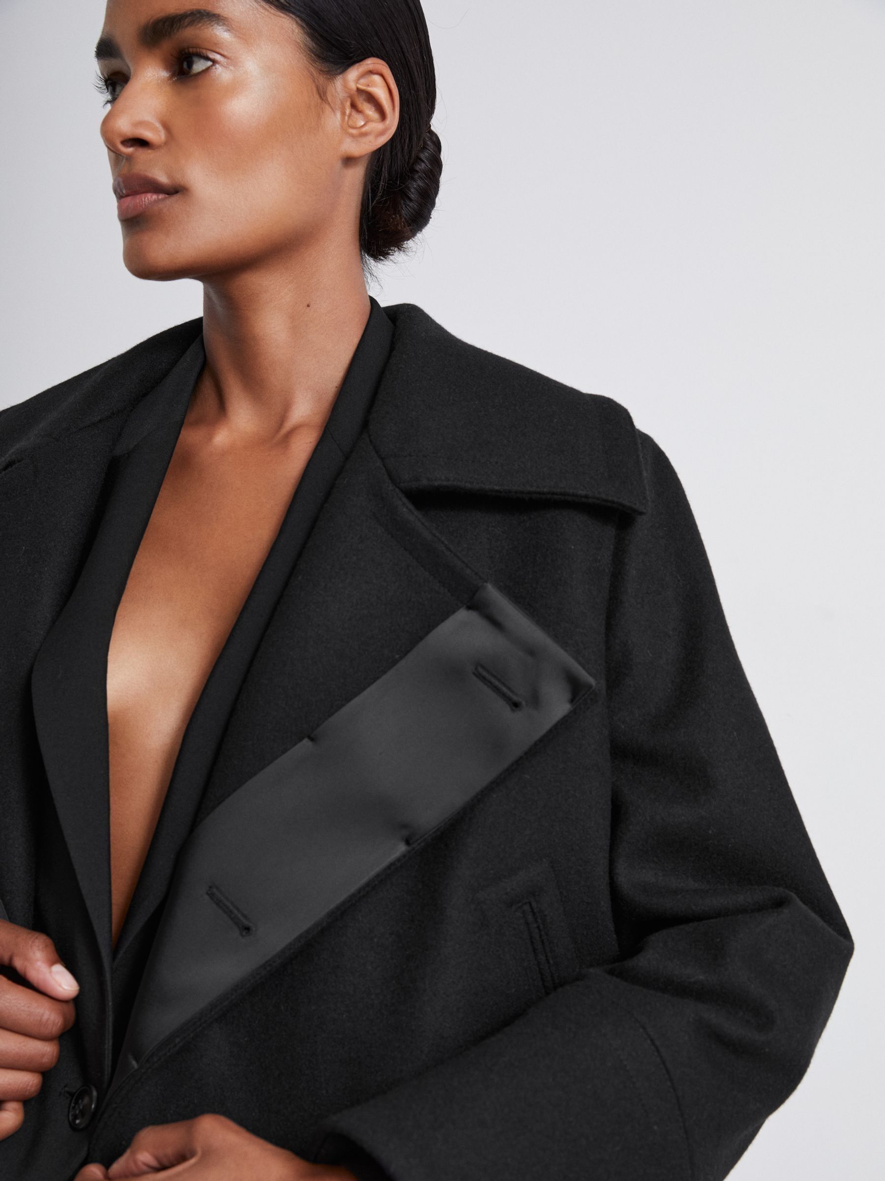 Atelier Felted Trapeze Coat in Black - Image 3 of 5