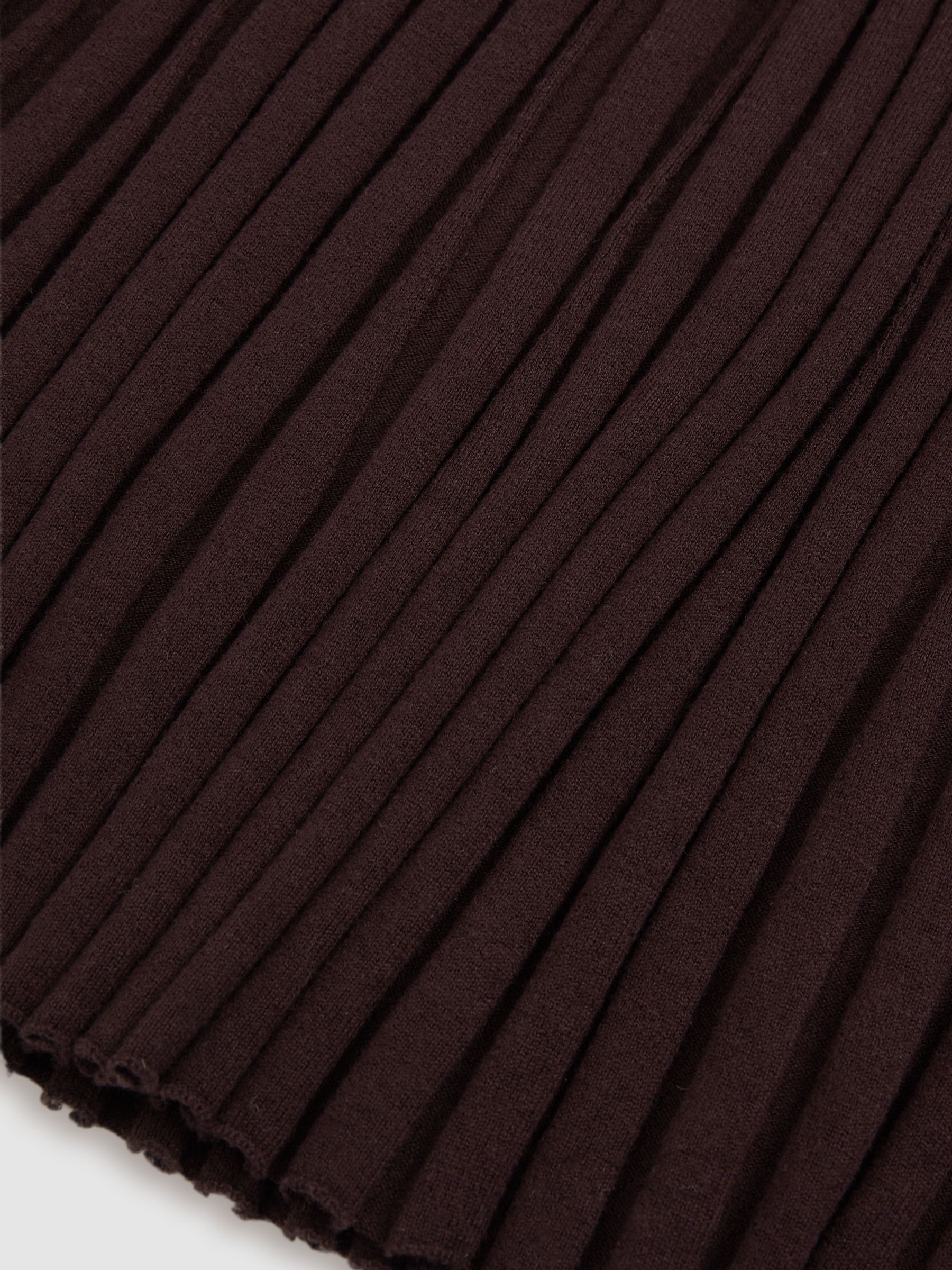 Reiss Knitted Polo Midi Dress in Burgundy | REISS