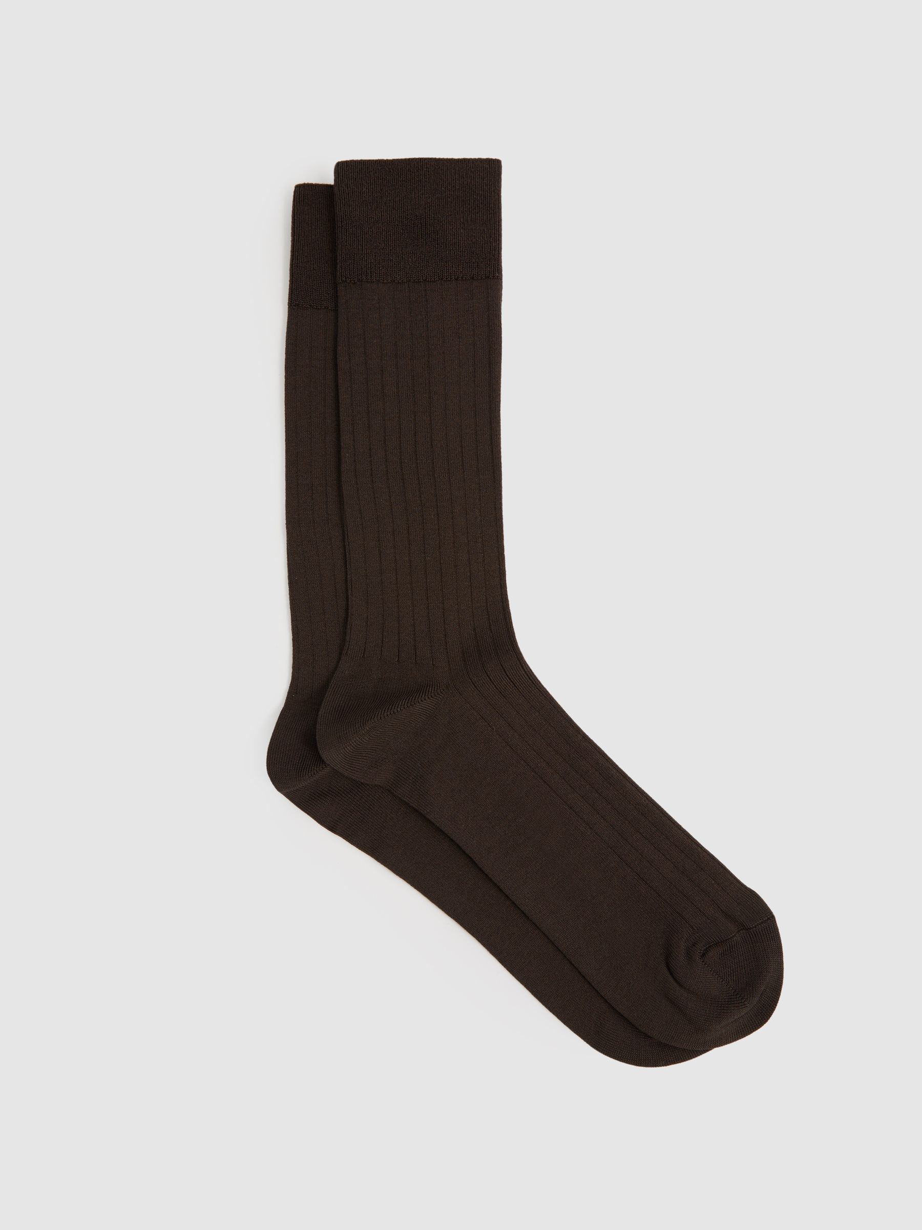 Ribbed Socks in Chocolate - Image 1 of 3