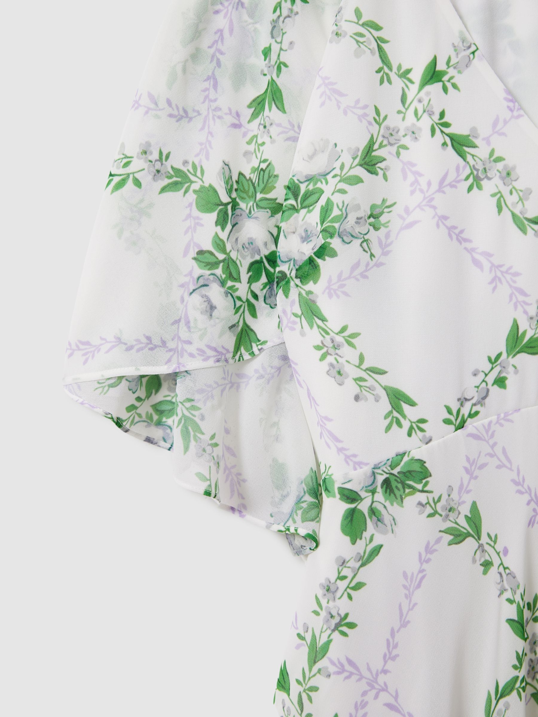 Florere Sheer Sleeve Cape Detail Maxi Dress in White - Image 5 of 6