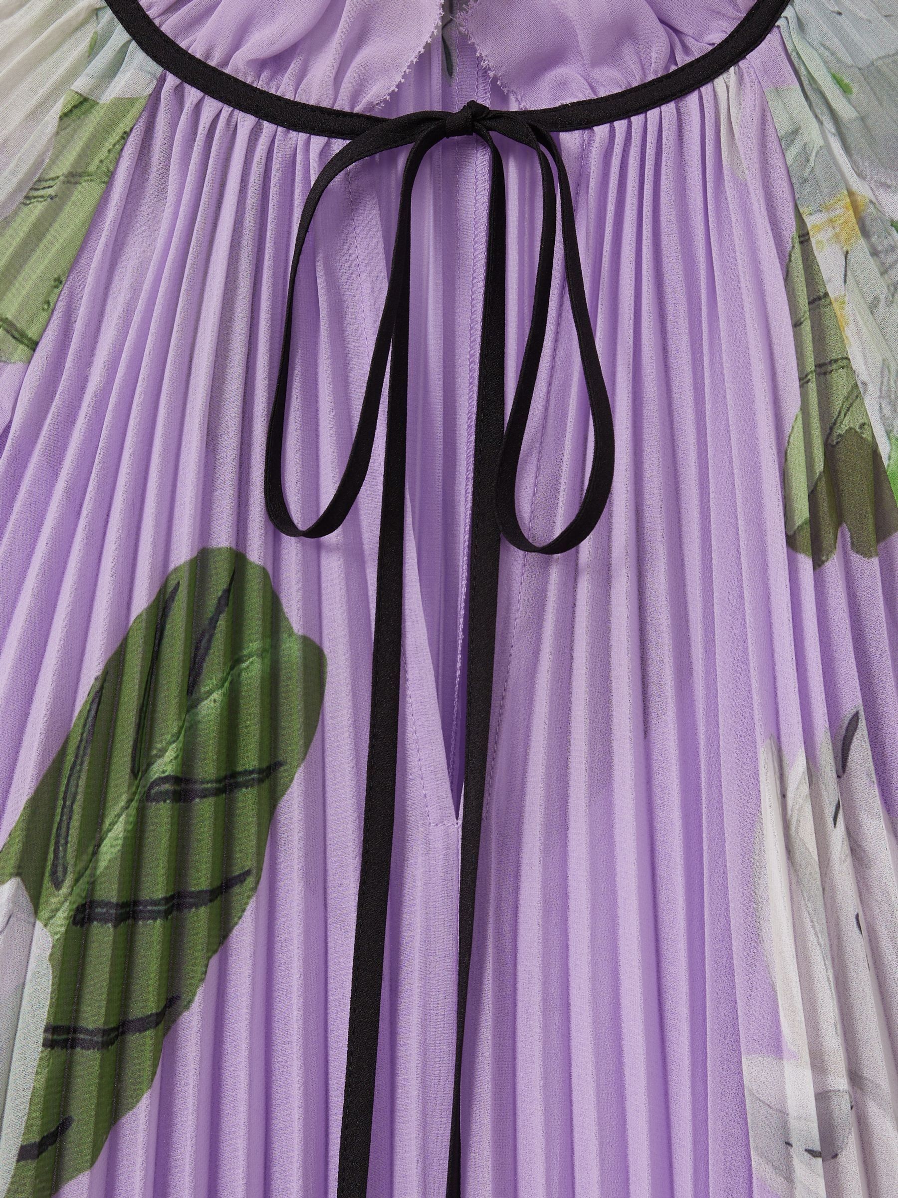 Florere Pleated Tie Neck Maxi Dress in Lilac - Image 6 of 7