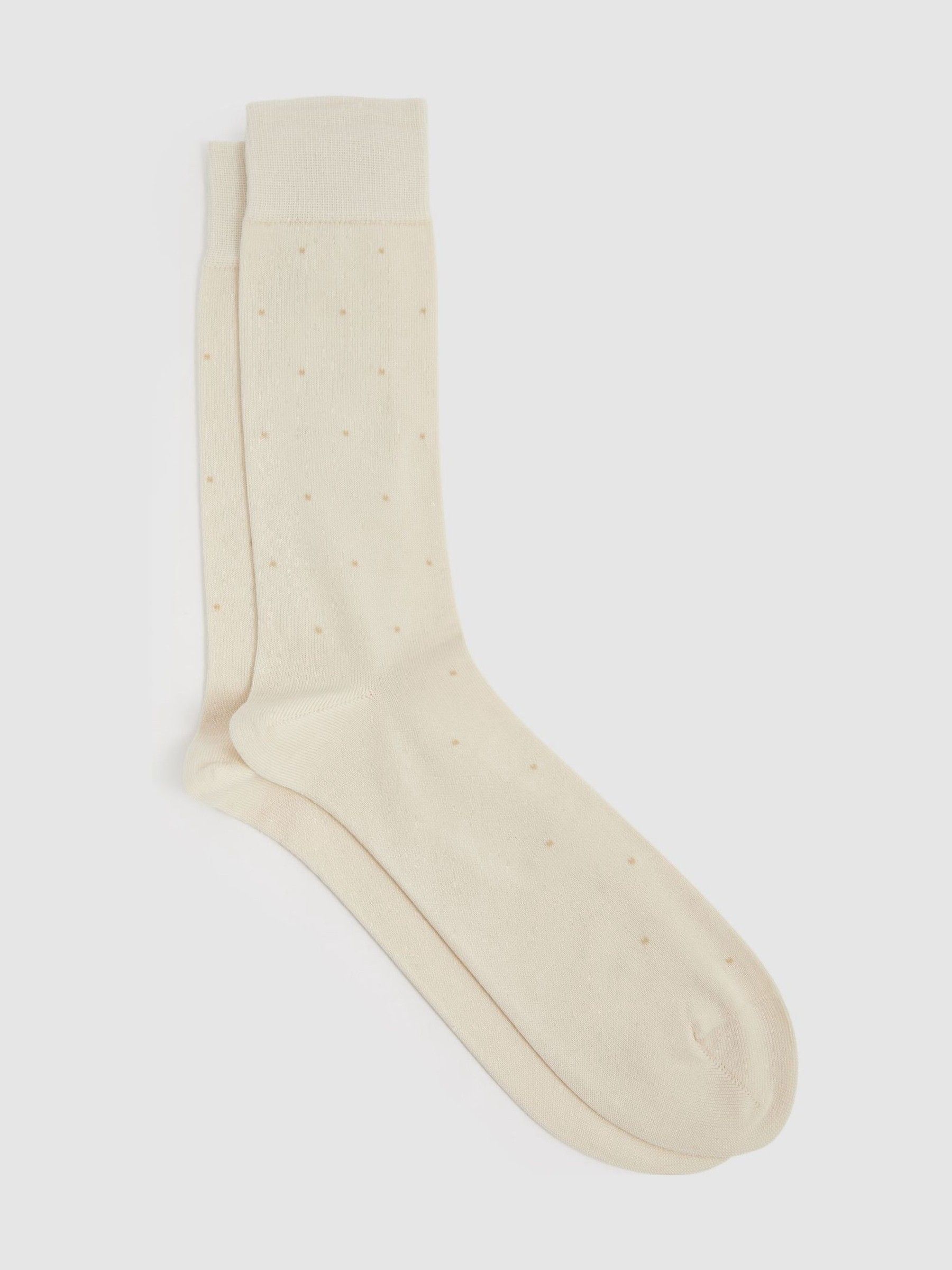 Polka Dot Socks in Oatmeal - Image 1 of 3