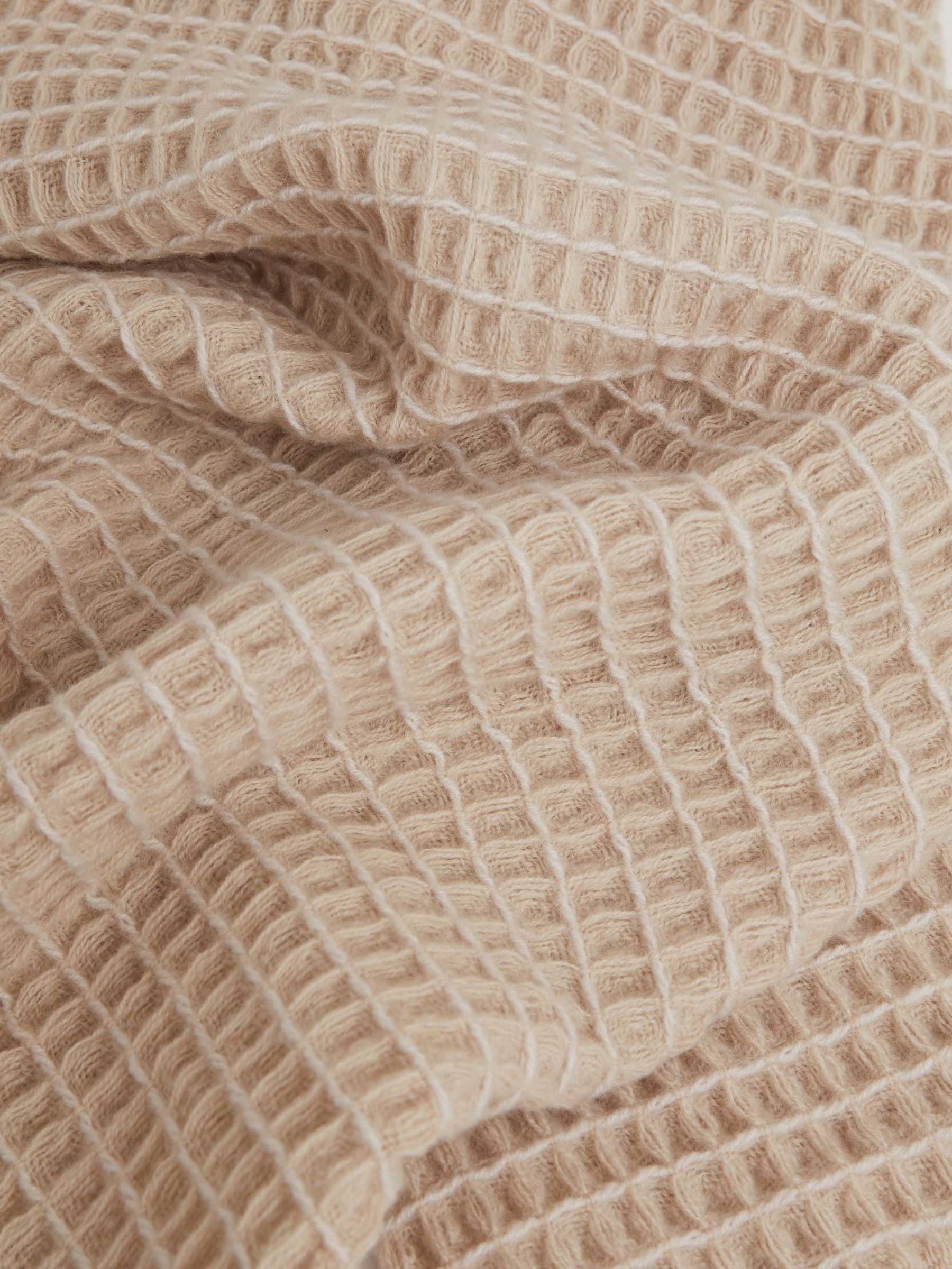 Wool Waffle Scarf in Neutral - Image 4 of 5
