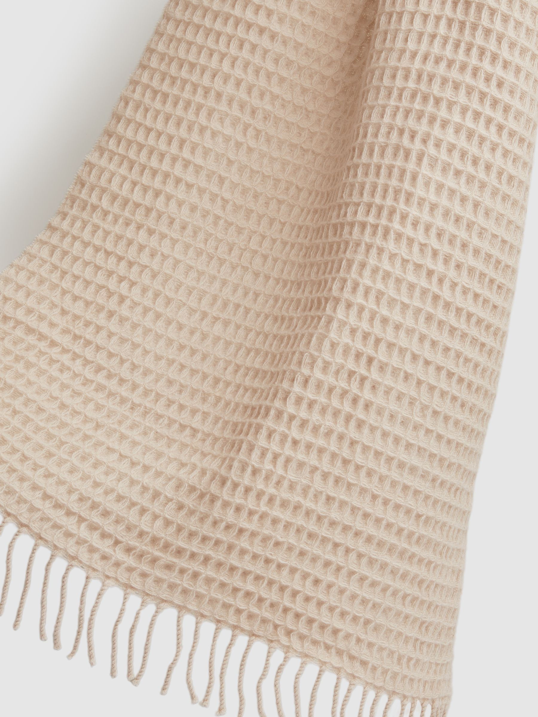 Wool Waffle Scarf in Neutral - Image 5 of 5