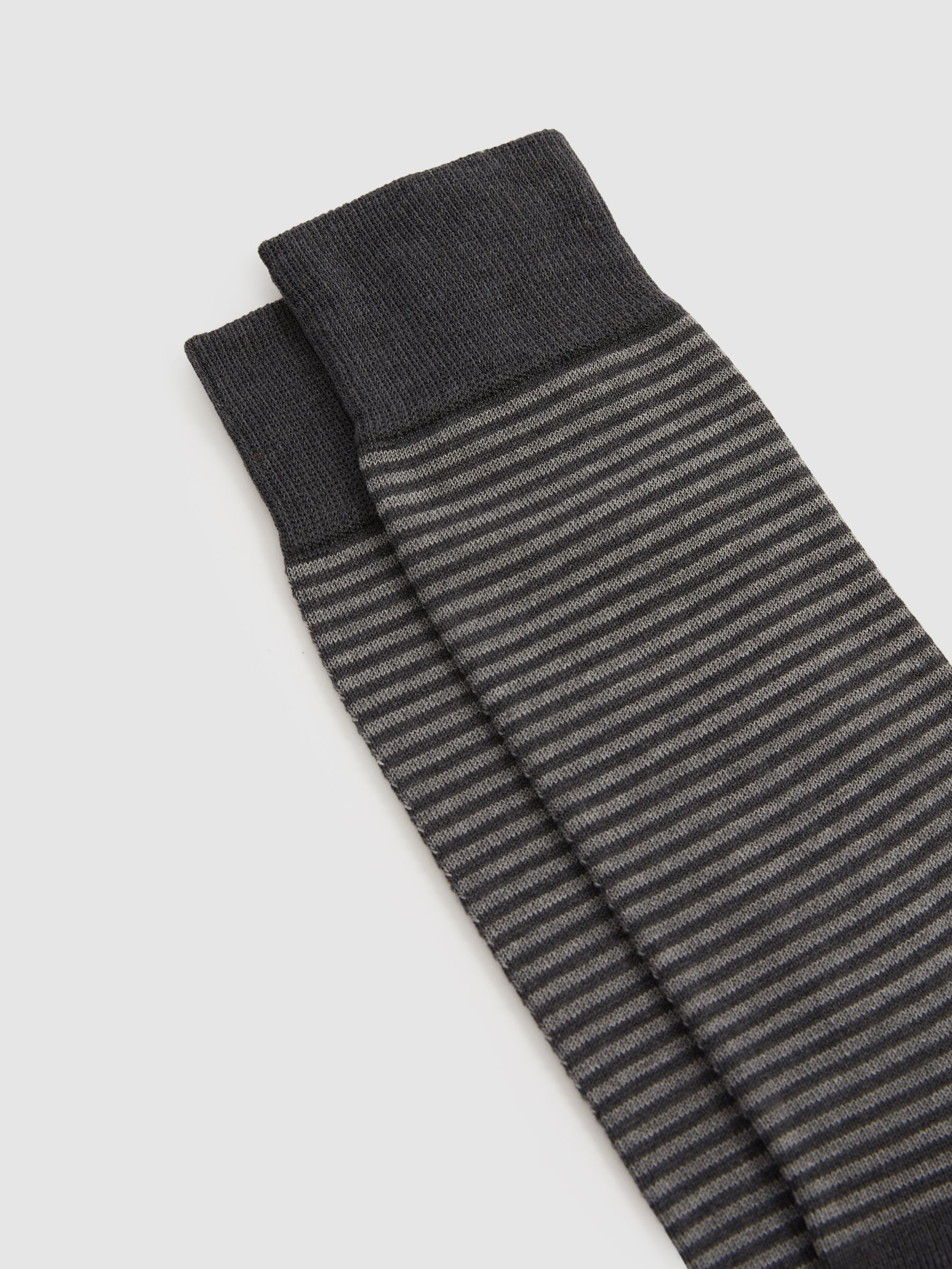 Striped Socks in Charcoal/Grey - Image 2 of 3