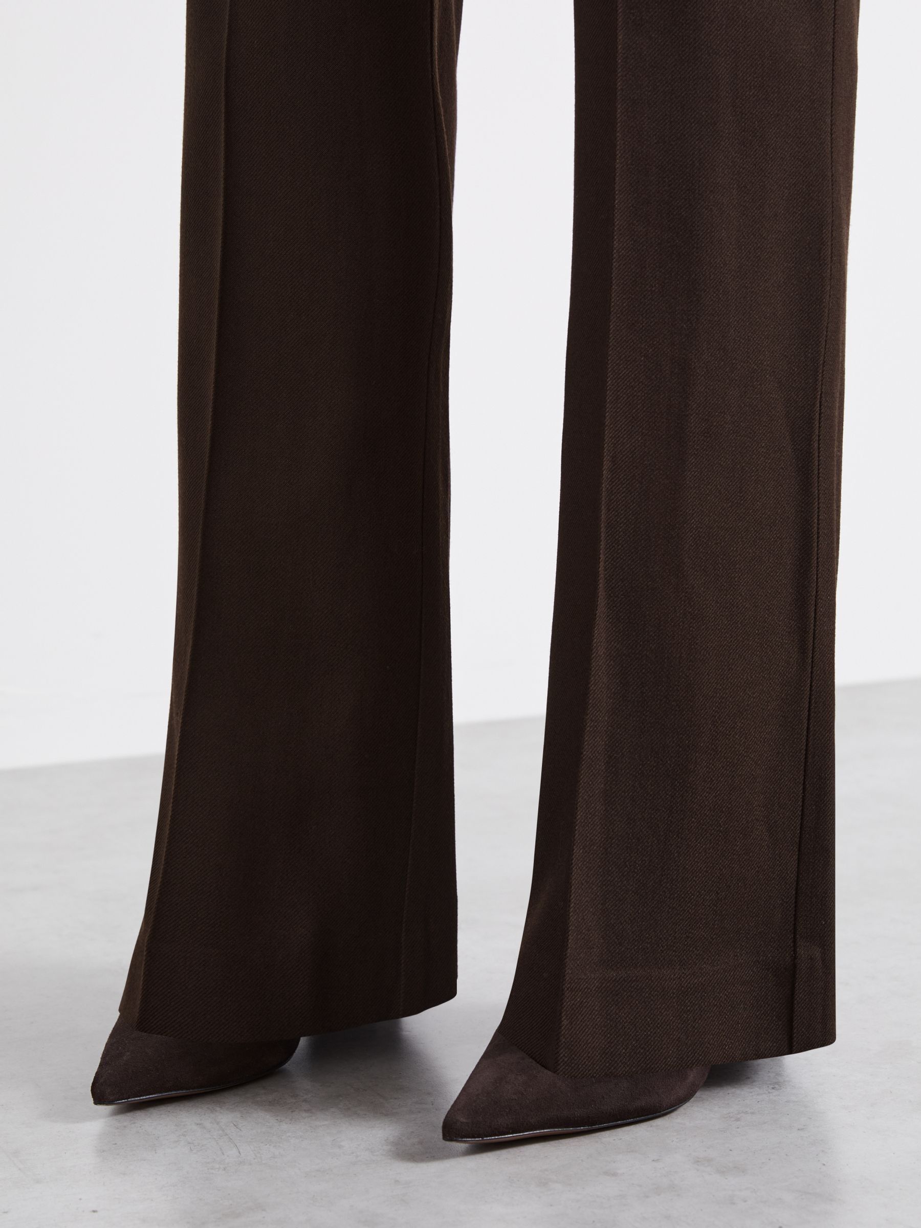 Atelier Virgin Wool-Blend Suit Trousers in Chocolate - Image 3 of 5