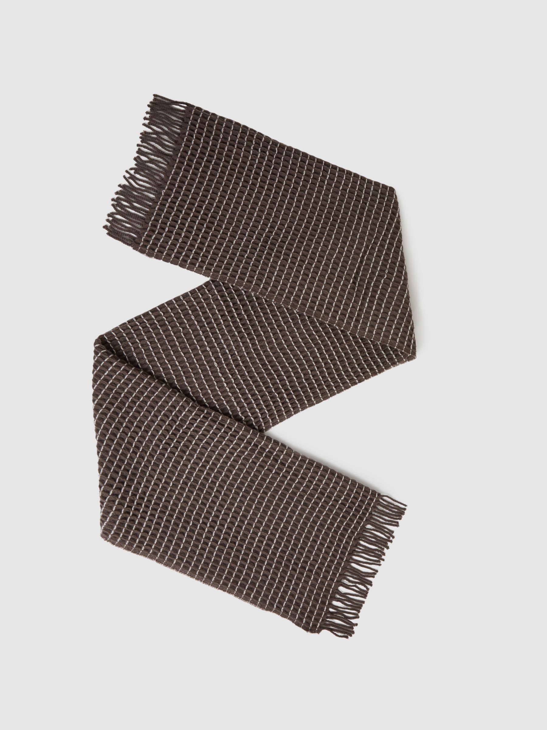 Wool Waffle Scarf in Taupe - Image 1 of 5