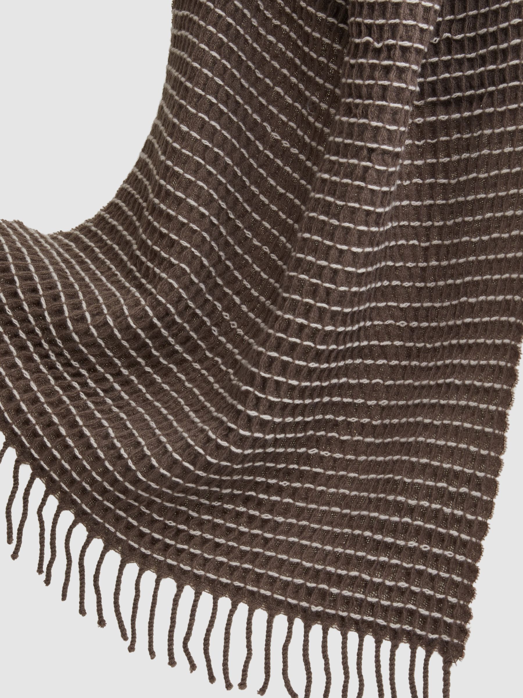 Wool Waffle Scarf in Taupe - Image 5 of 5