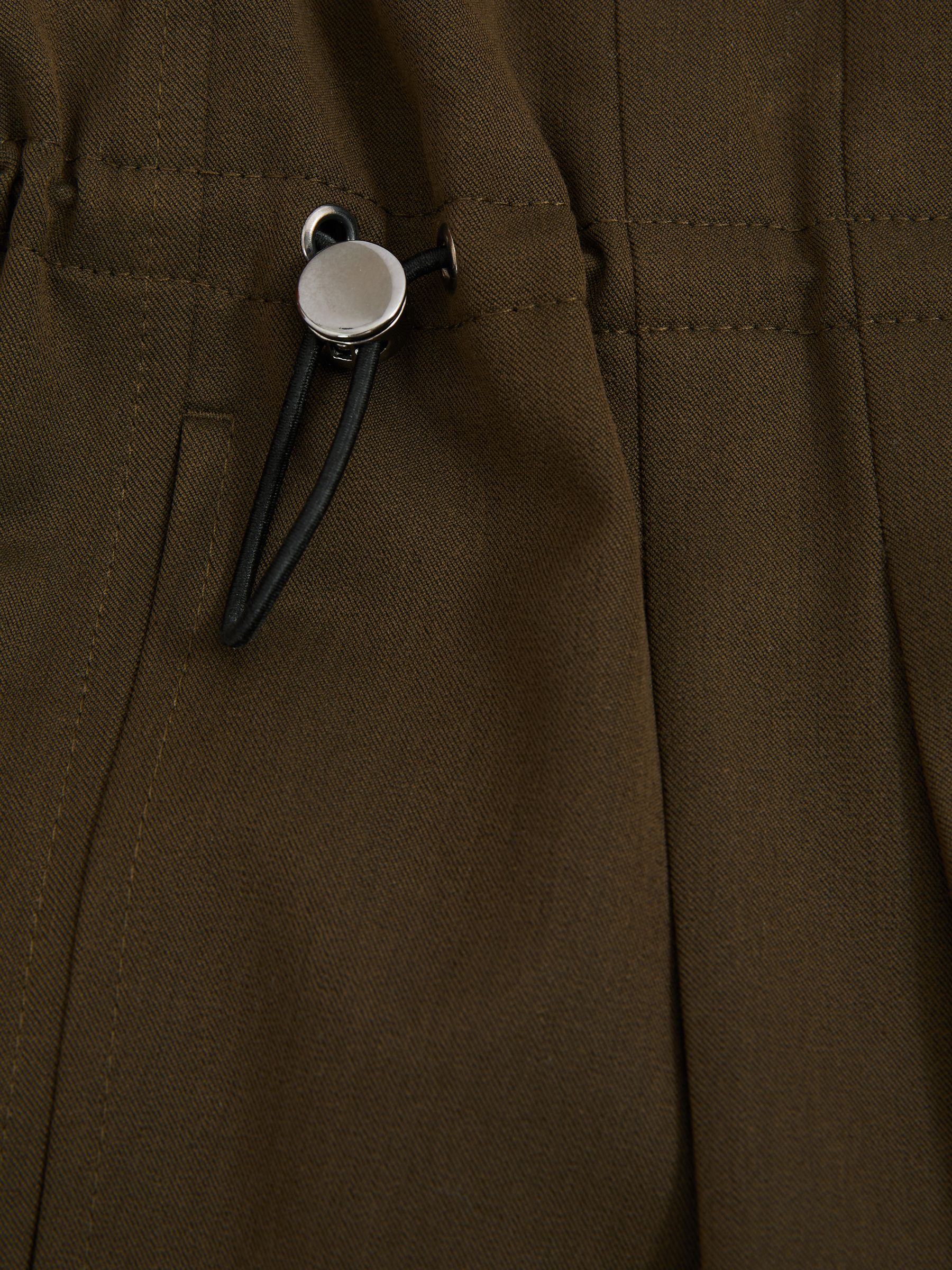 Drawstring Waist Tapered Trousers in Khaki - Image 5 of 5