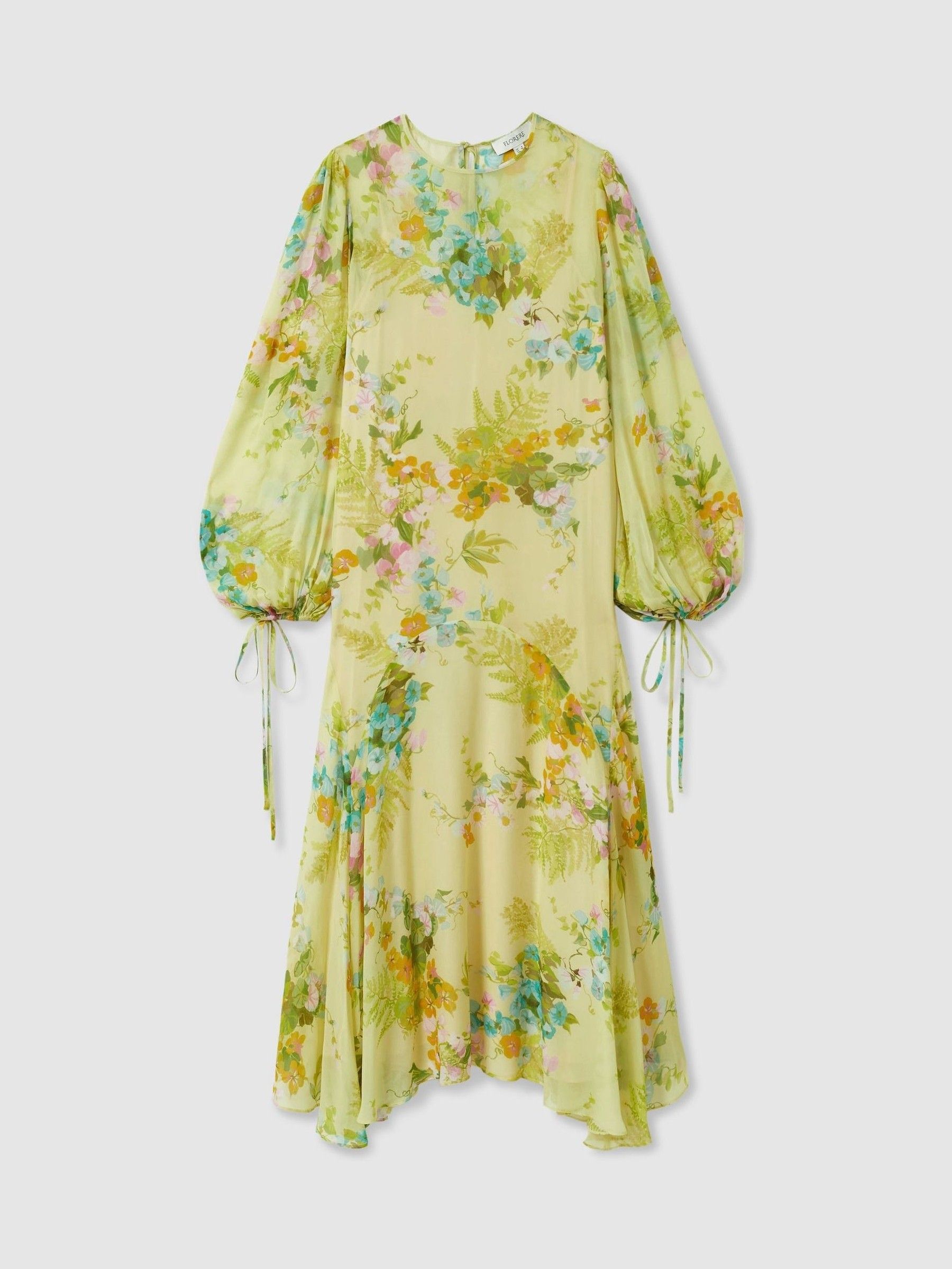 Florere Asymmetric Midi Dress in Pale Green - Image 7 of 7