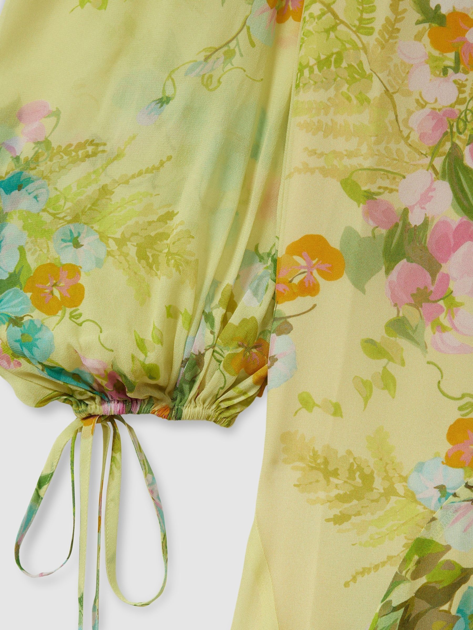 Florere Asymmetric Midi Dress in Pale Green - Image 8 of 8