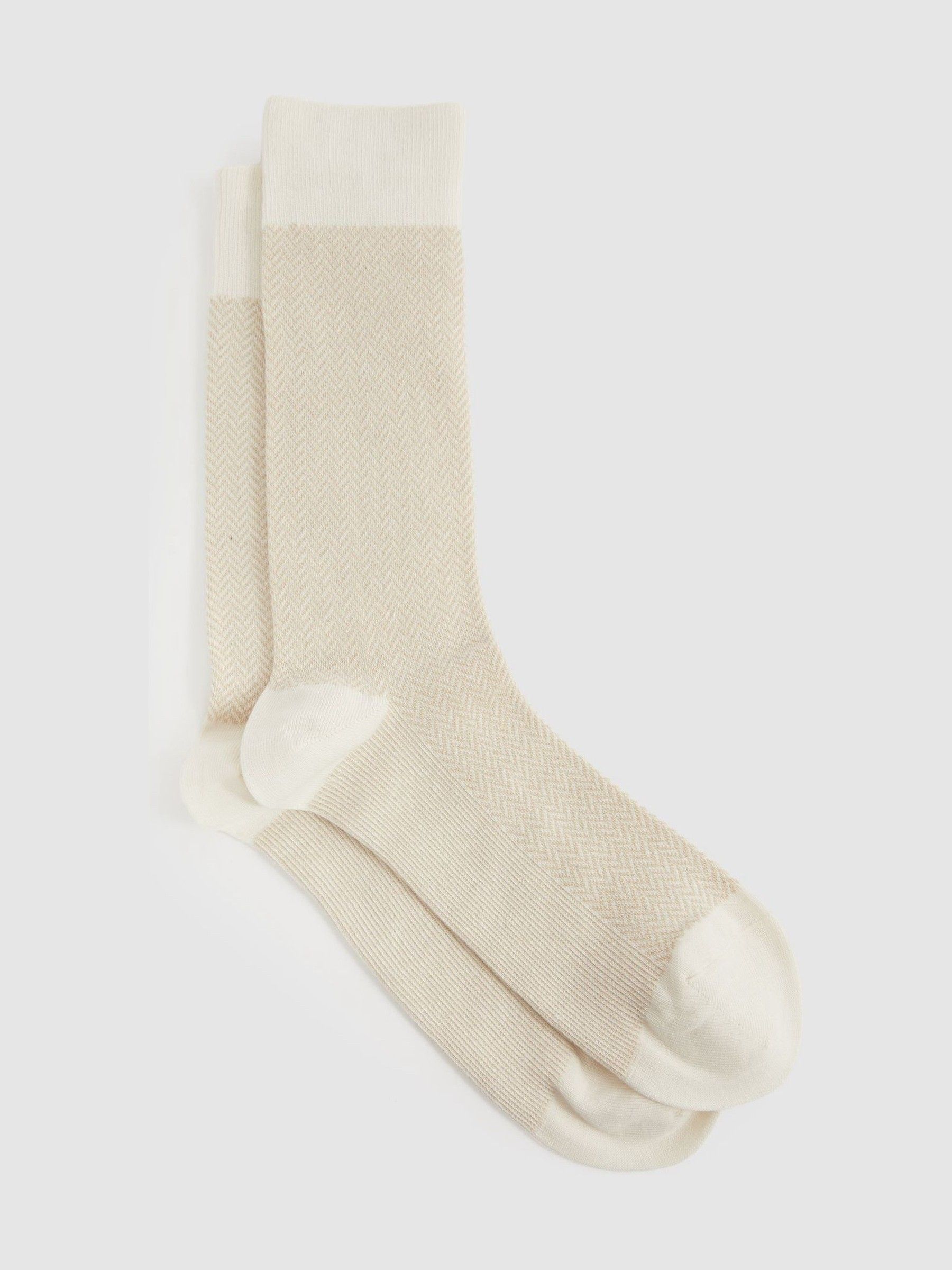 Cotton-blend Socks in Ecru/Oatmeal - Image 1 of 3