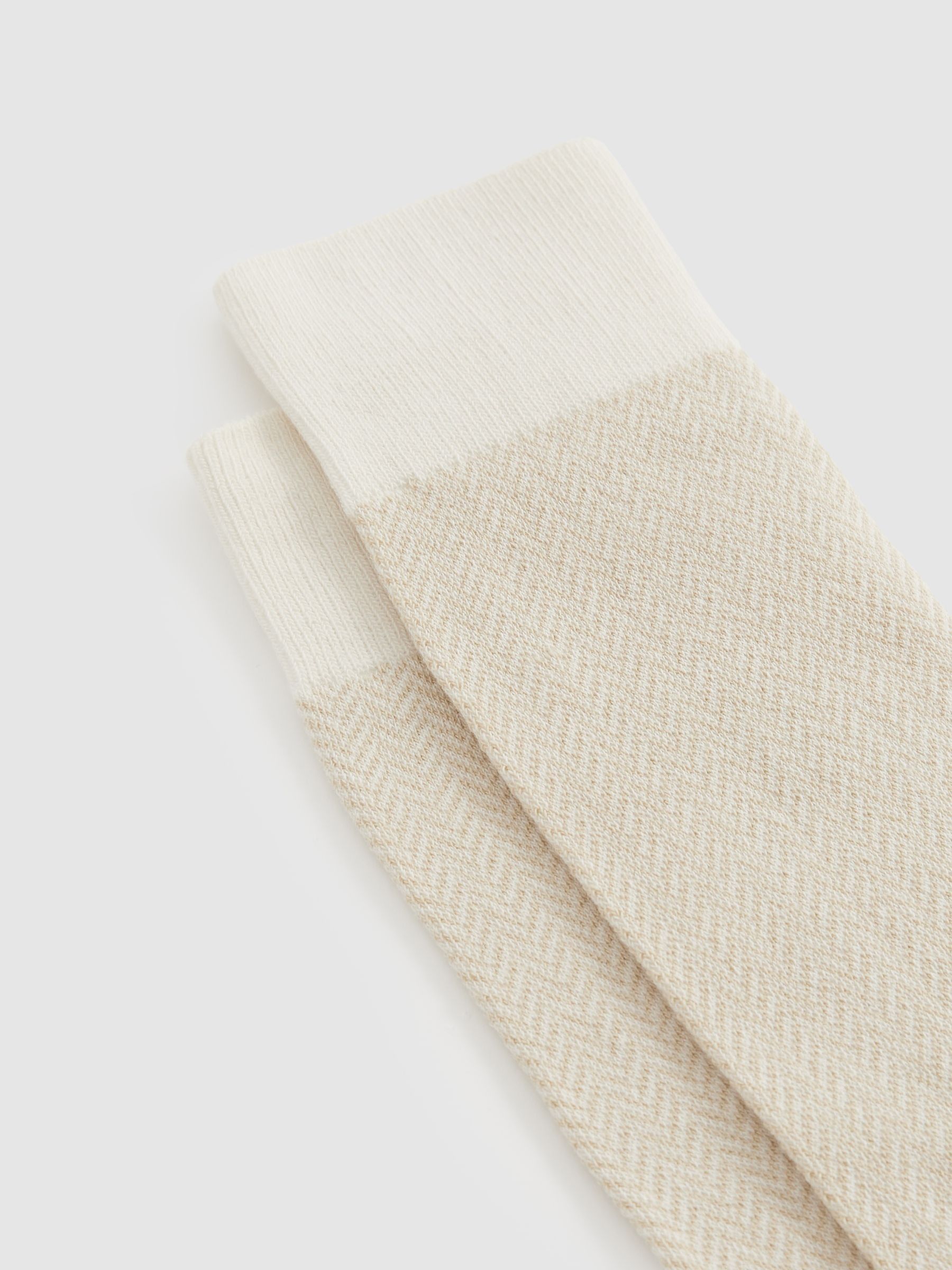 Cotton-blend Socks in Ecru/Oatmeal - Image 2 of 3