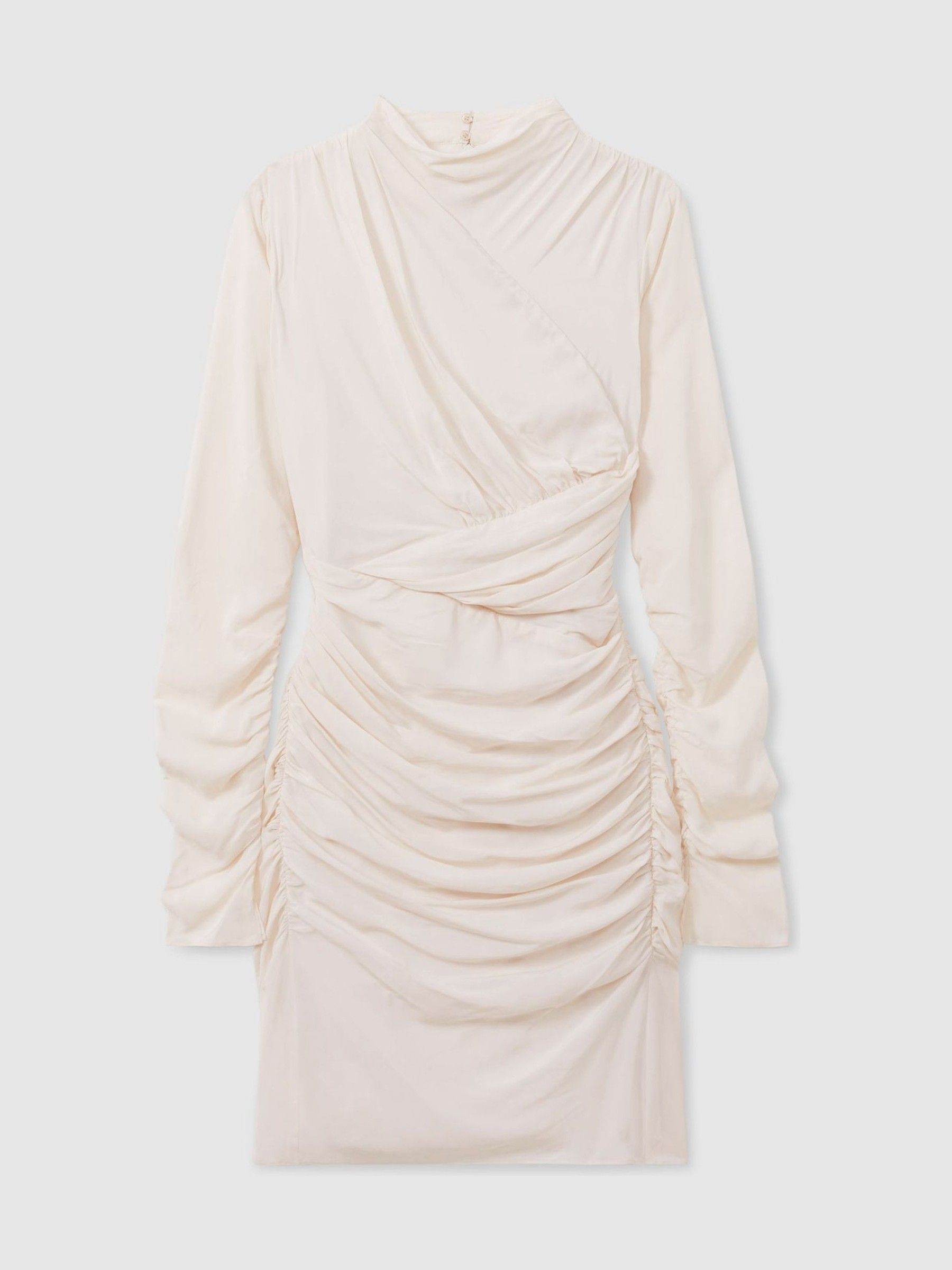 Kitty Pale Pink Ruched Mini Dress - image 1