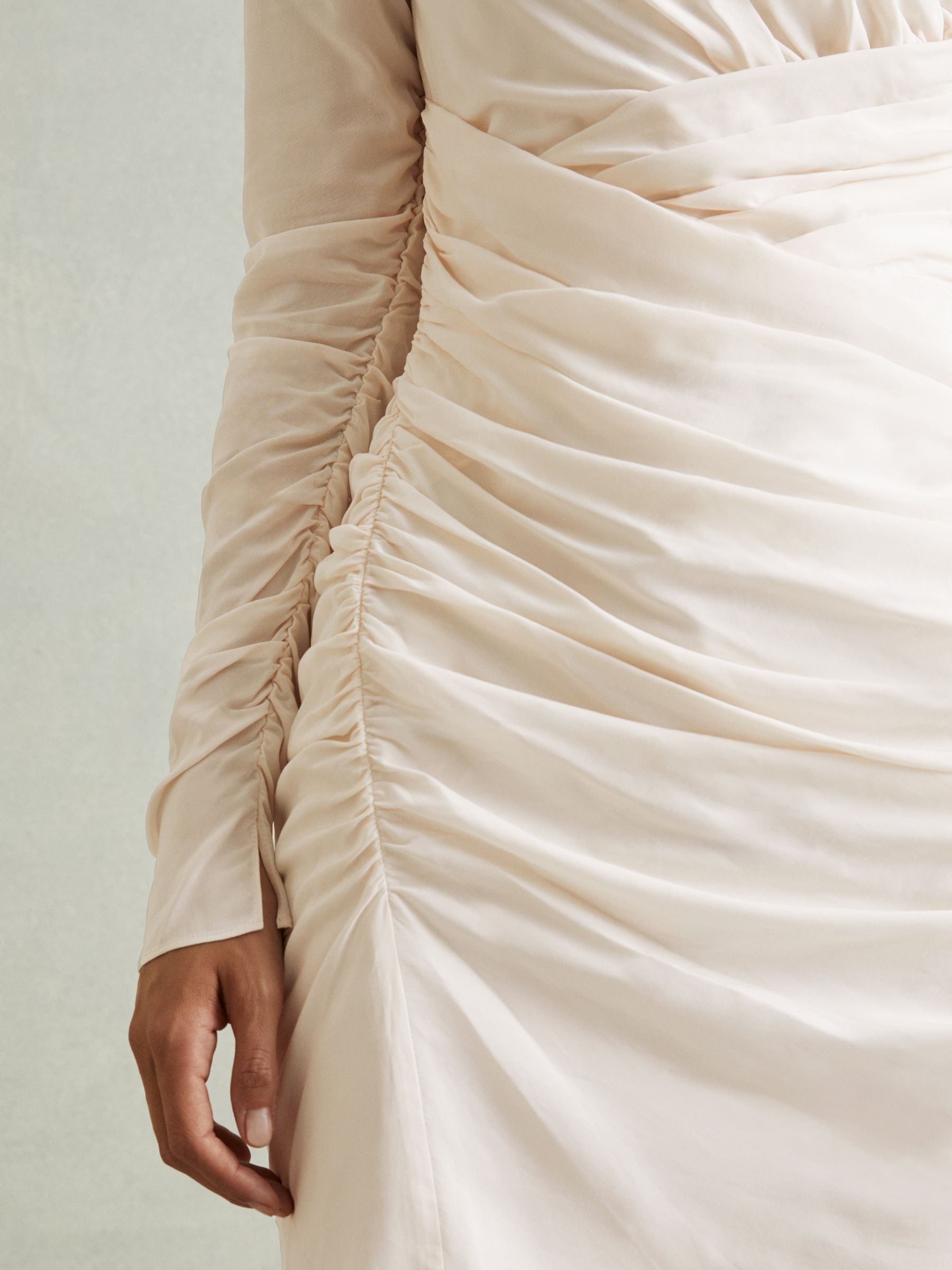 Kitty Pale Pink Ruched Mini Dress - image 5