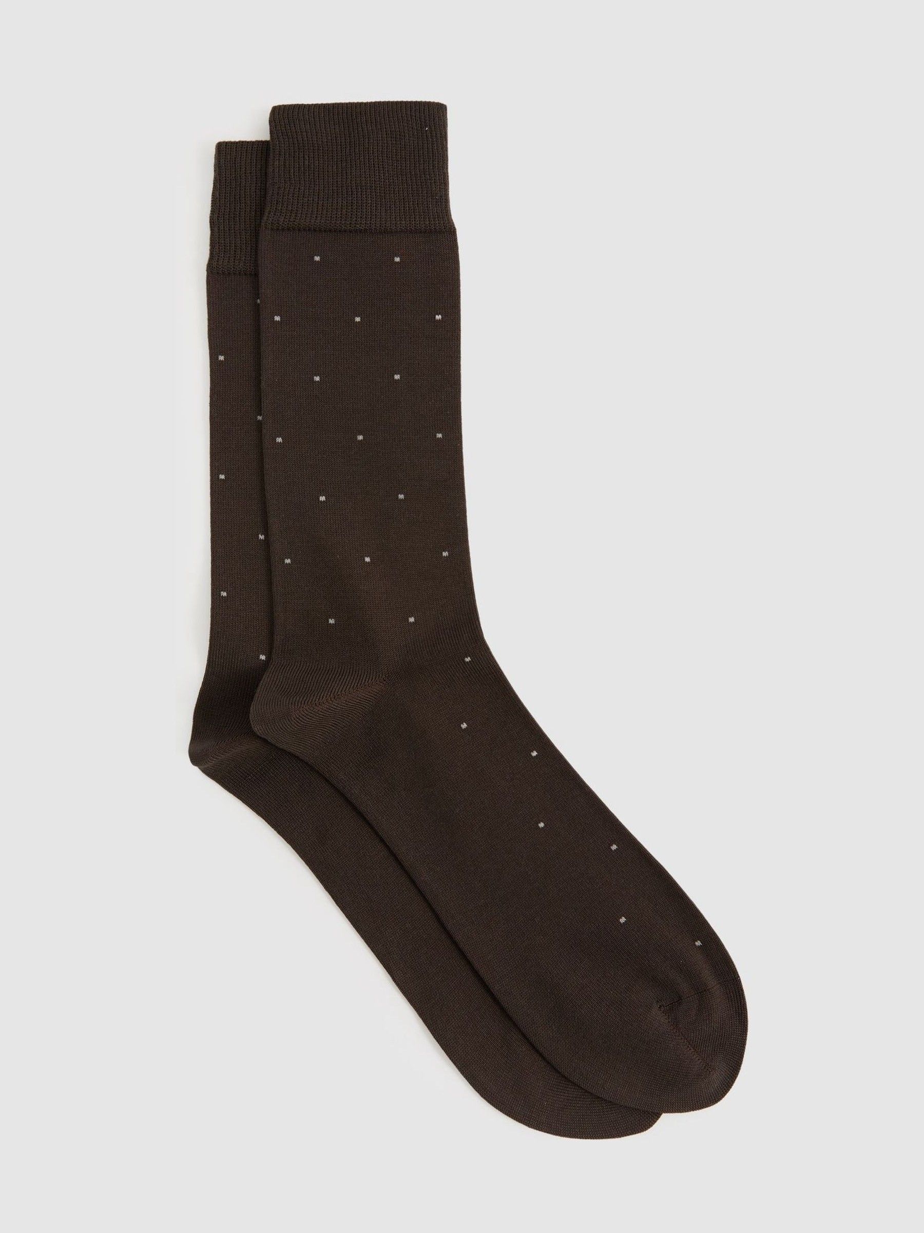 Polka Dot Socks in Chocolate - Image 1 of 3 Polka Dot Socks in Chocolate - Image 1 of 3