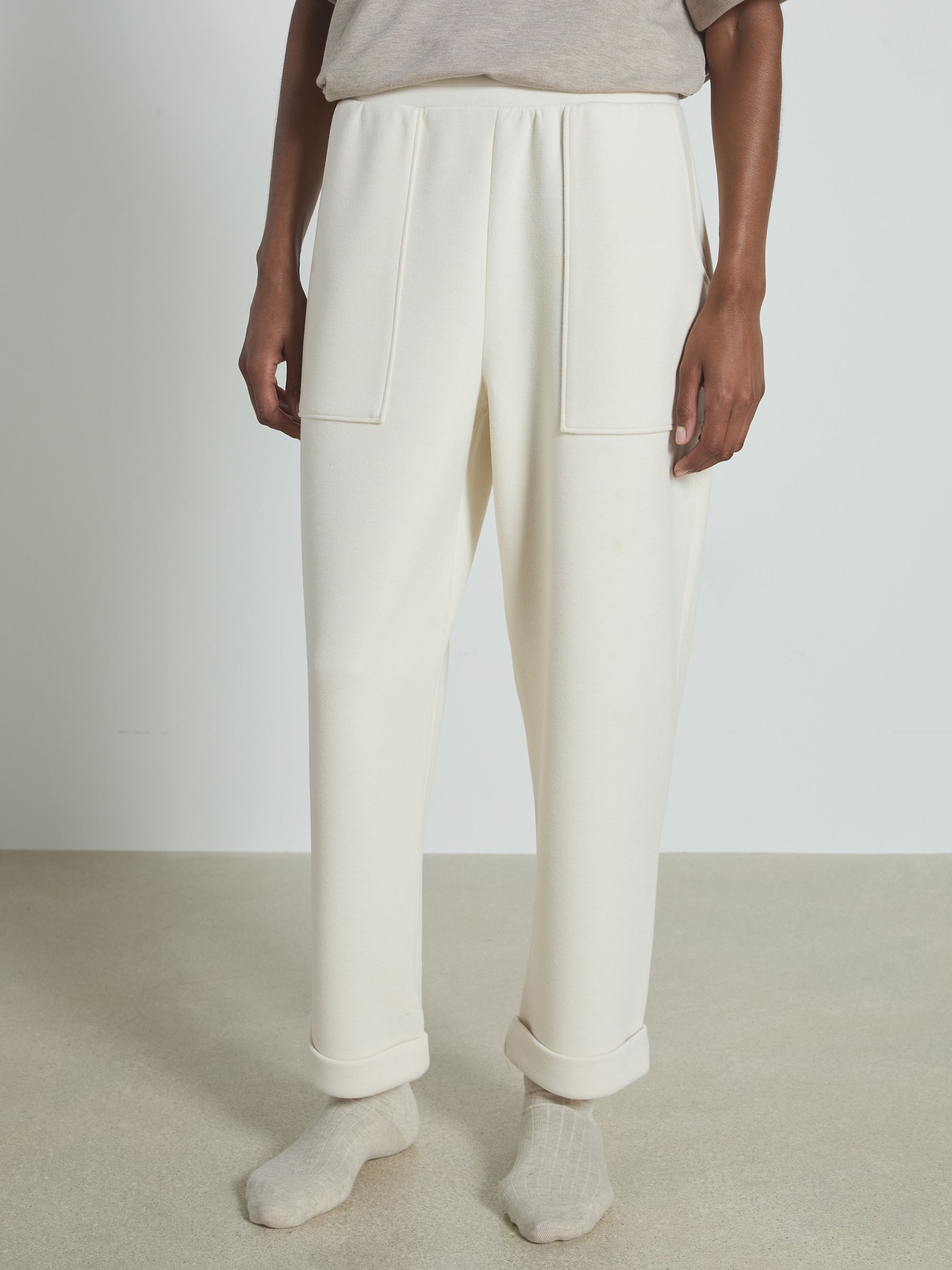 Soft-Touch Joggers With Wool in White - Image 3 of 6