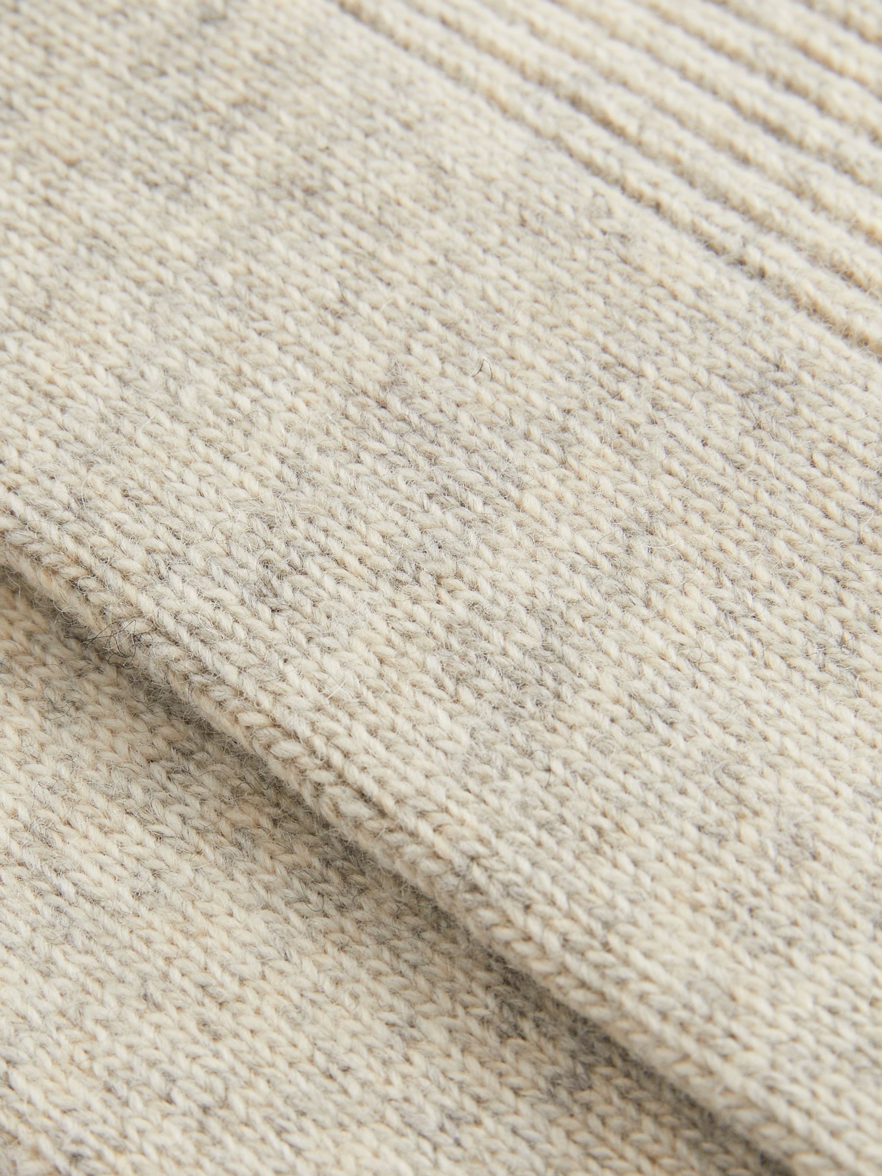 Wool-Cashmere Blend Ribbed Socks in Soft Grey/Ecru - Image 3 of 3