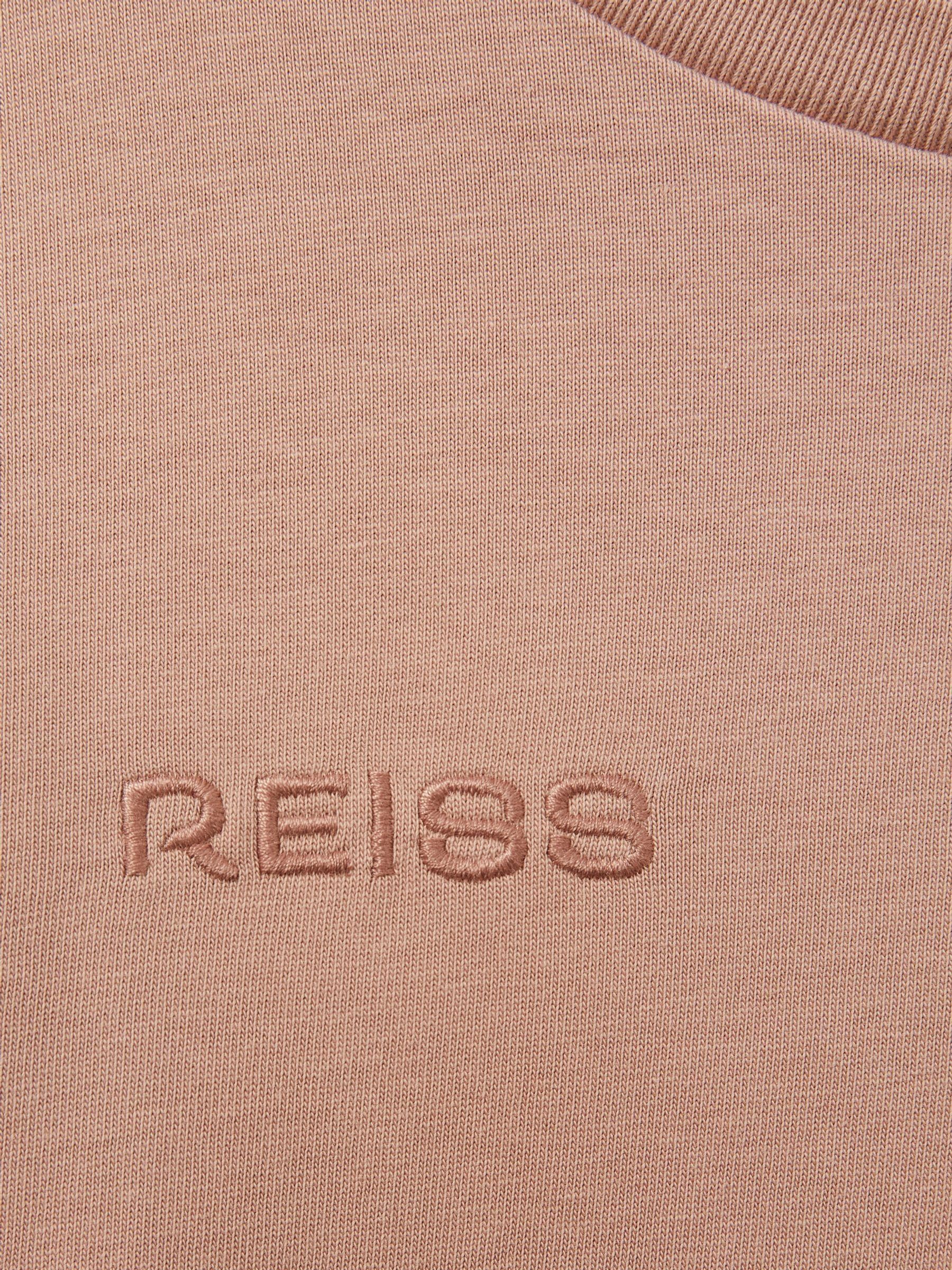 9-13 yrs Cotton-Jersey Logo-Embroidered T-Shirt Dress in Mink - Image 4 of 4