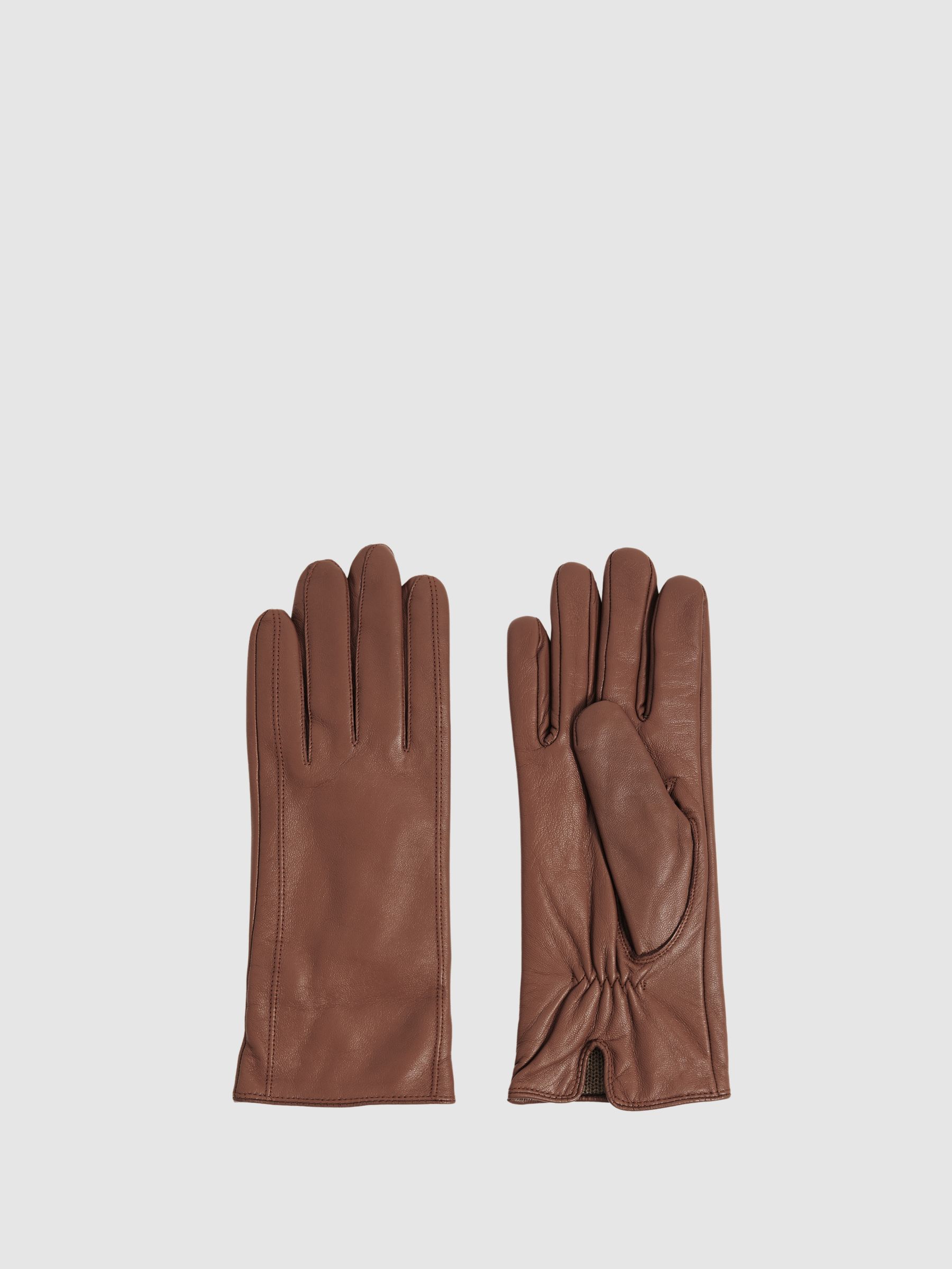 Leather Gloves in Tan - Image 1 of 4