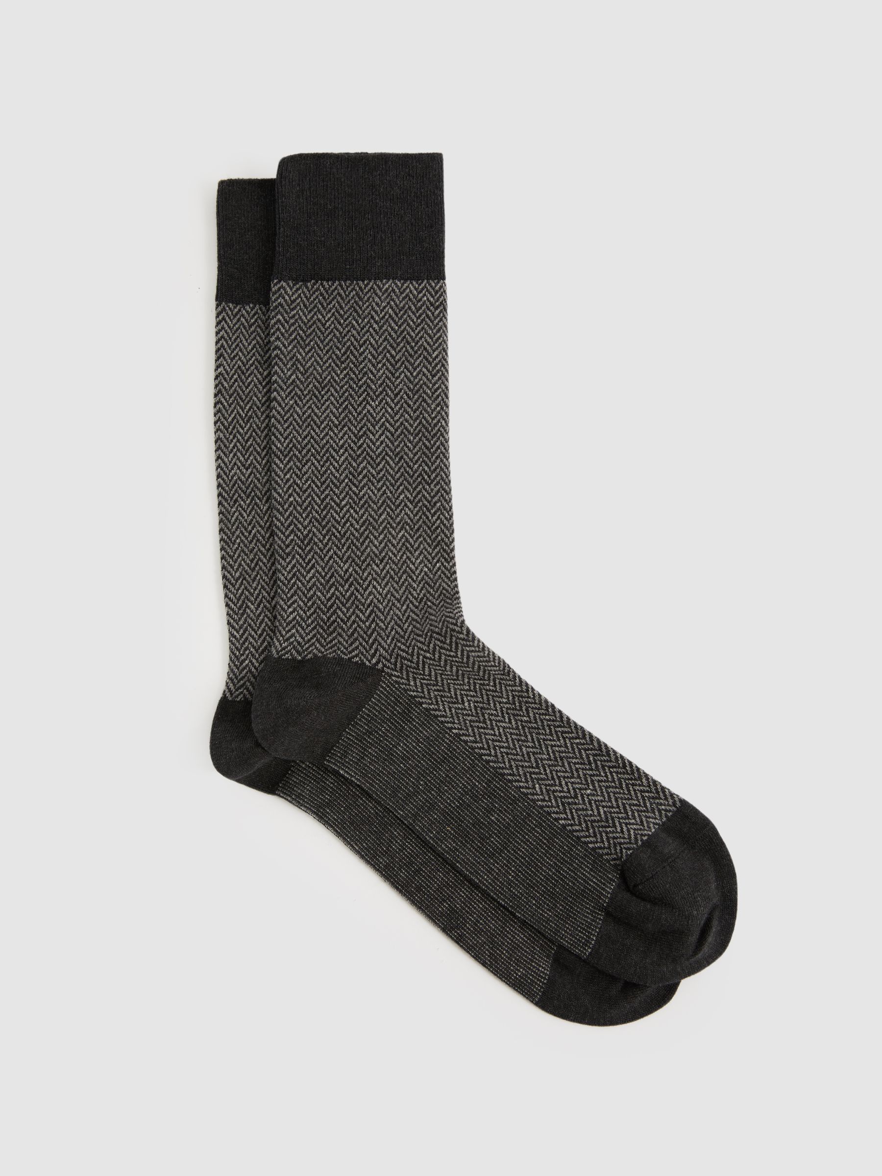 Cotton-blend Socks in Charcoal/Grey - Image 1 of 3