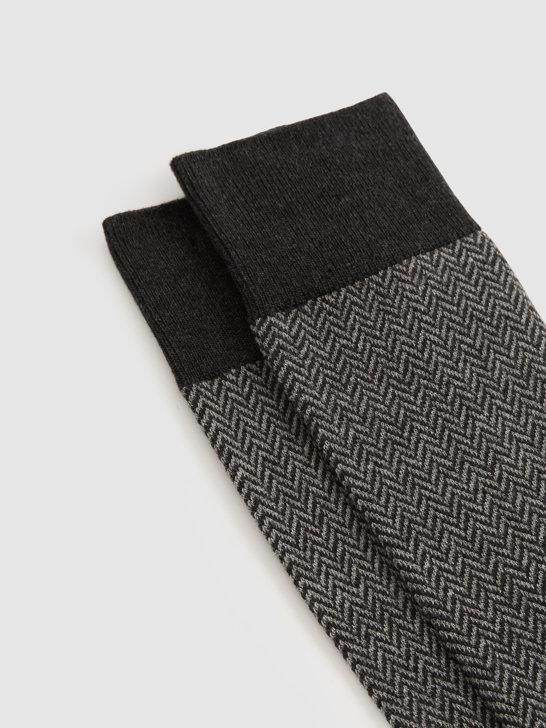 Cotton-blend Socks in Charcoal/Grey - Image 2 of 3 Cotton-blend Socks in Charcoal/Grey - Image 2 of 3