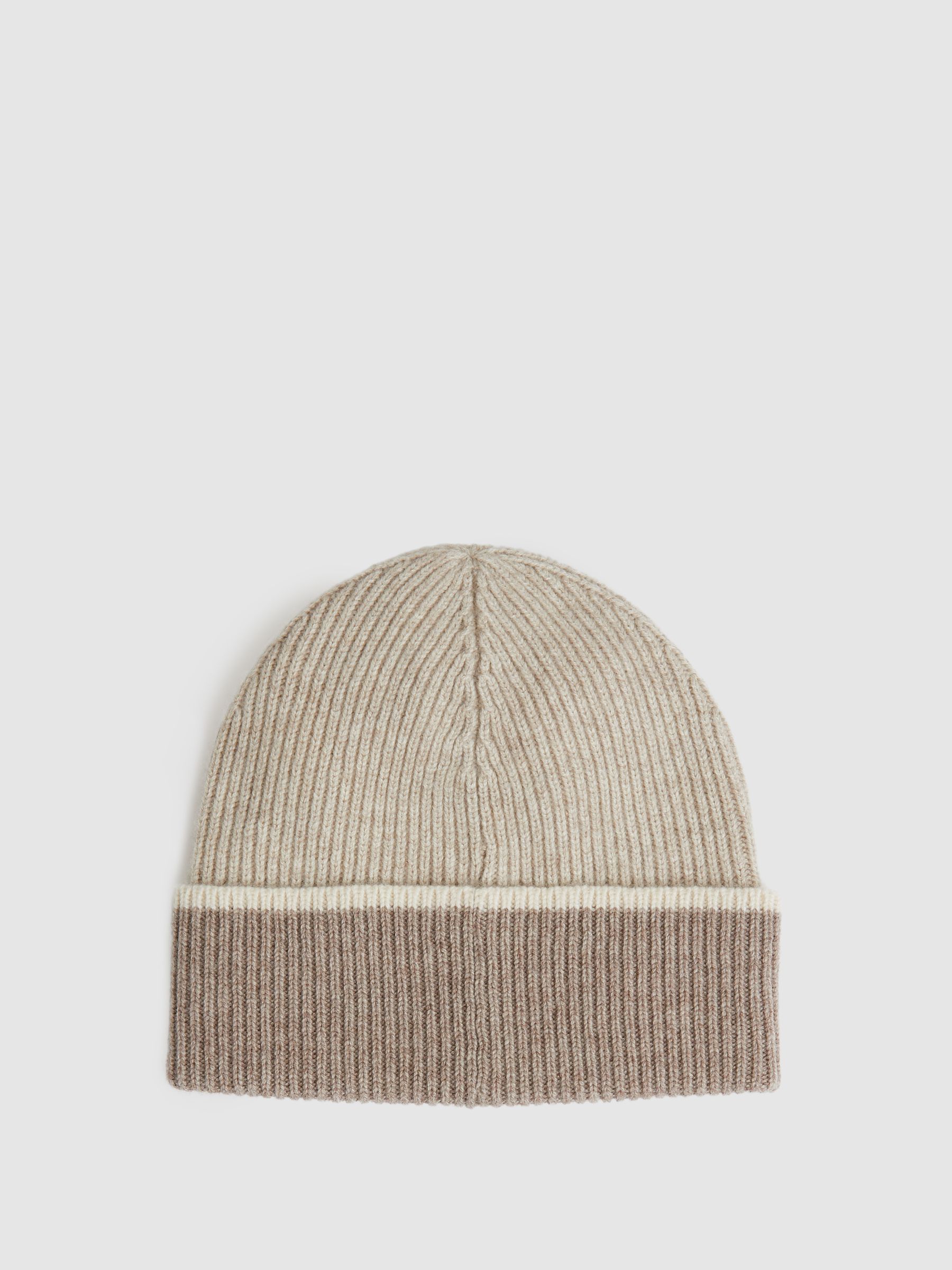 Wool-Blend Tipped Beanie in Taupe - image 3