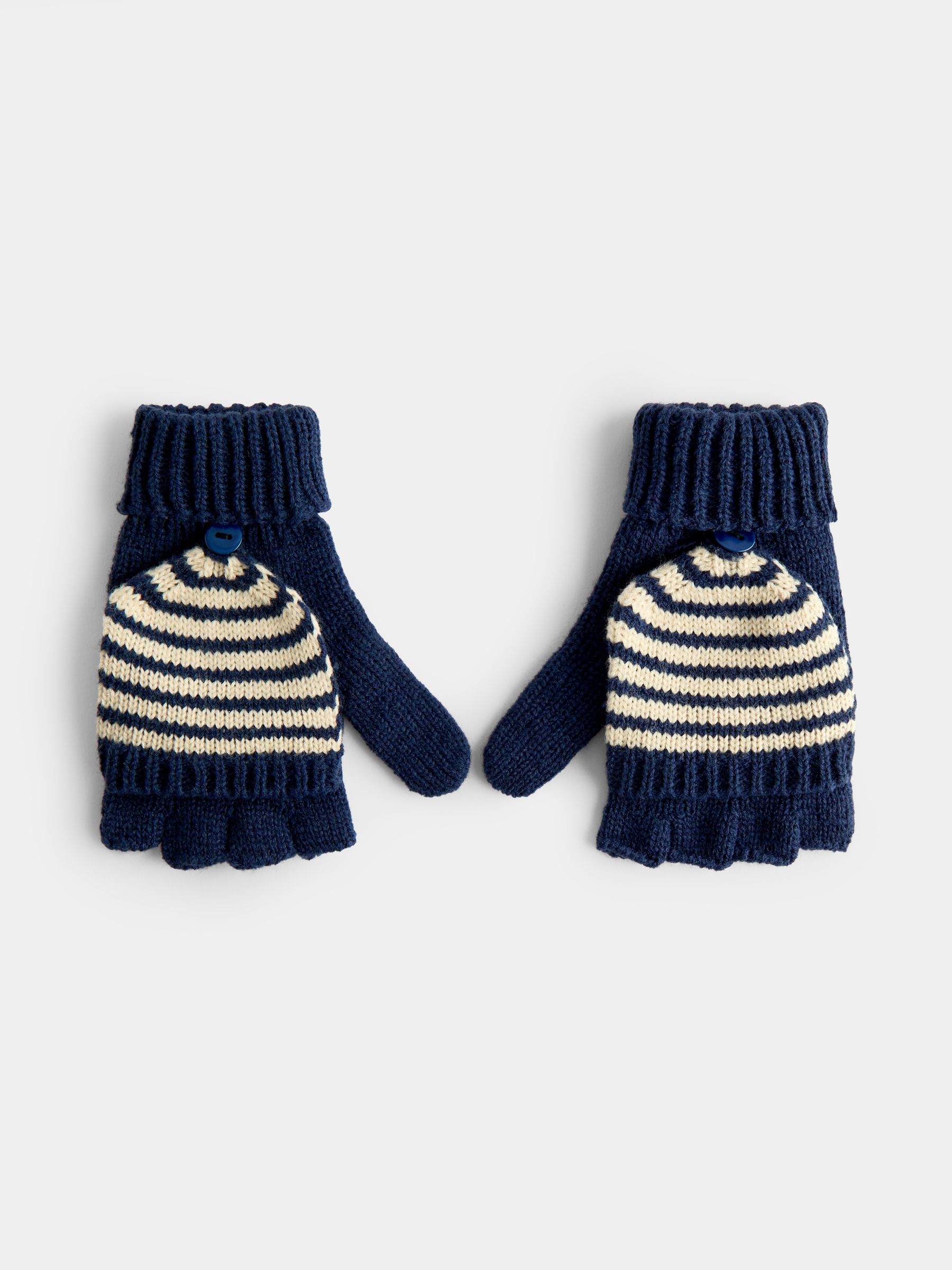 Navy Stripe Knitted Mittens - Image 1 of 4