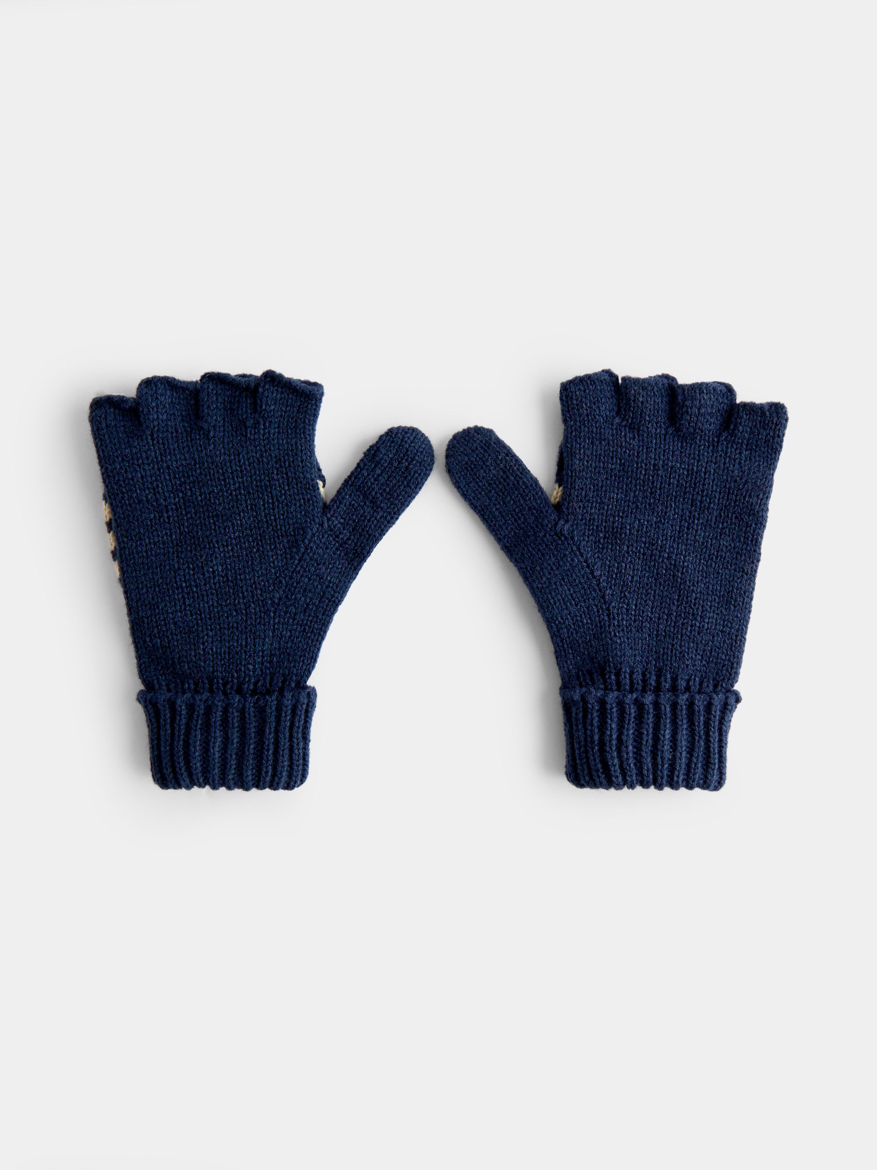 Navy Stripe Knitted Mittens - Image 3 of 4