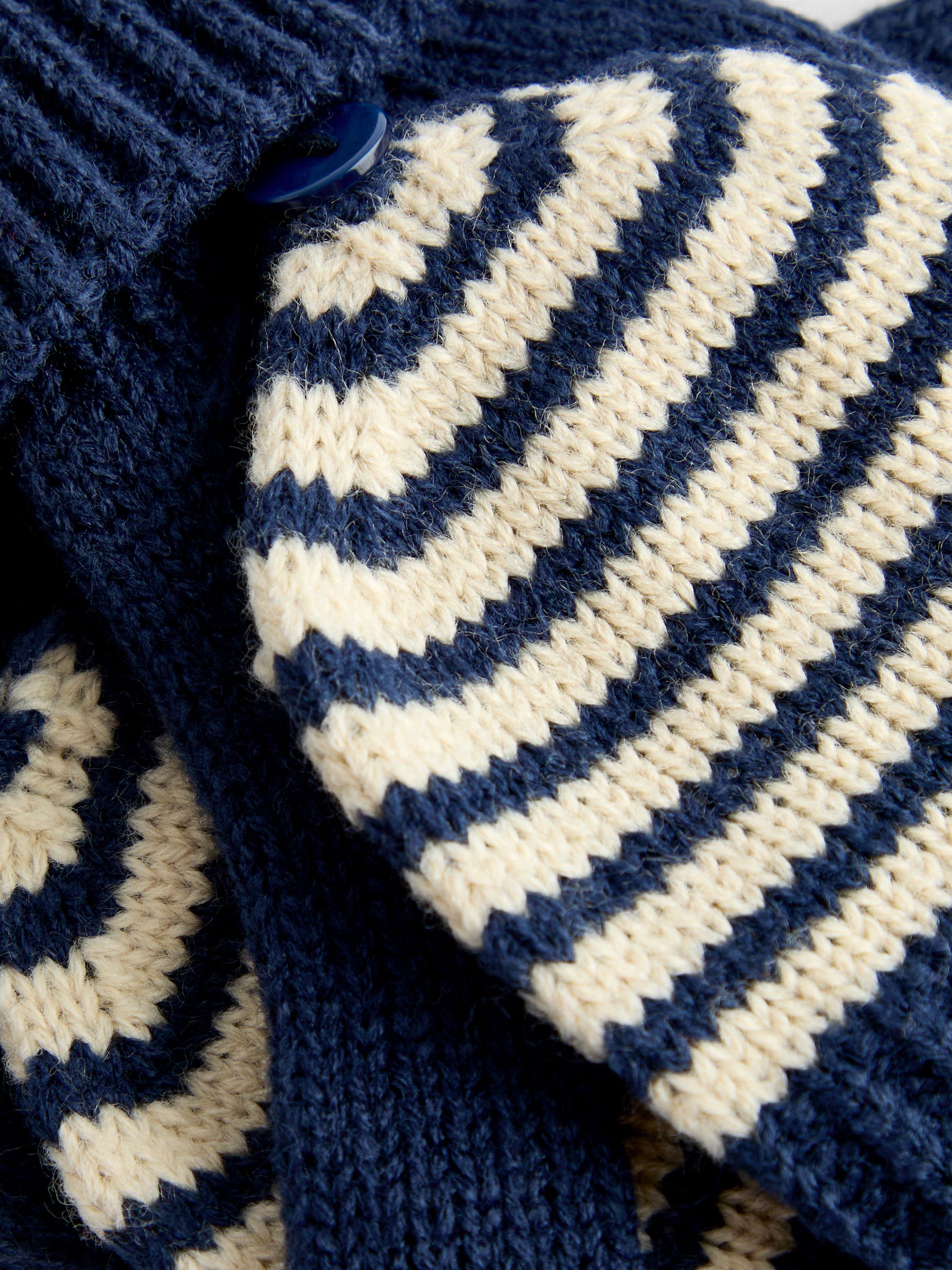 Navy Stripe Knitted Mittens - Image 4 of 4