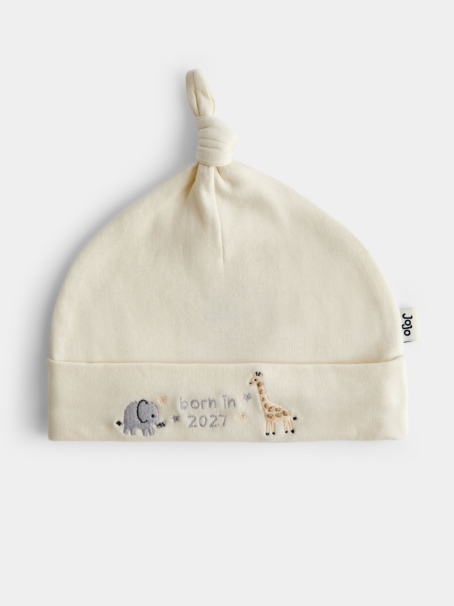 Cream Safari Born in 2027 Hat & Bib Set - Image 2 of 7