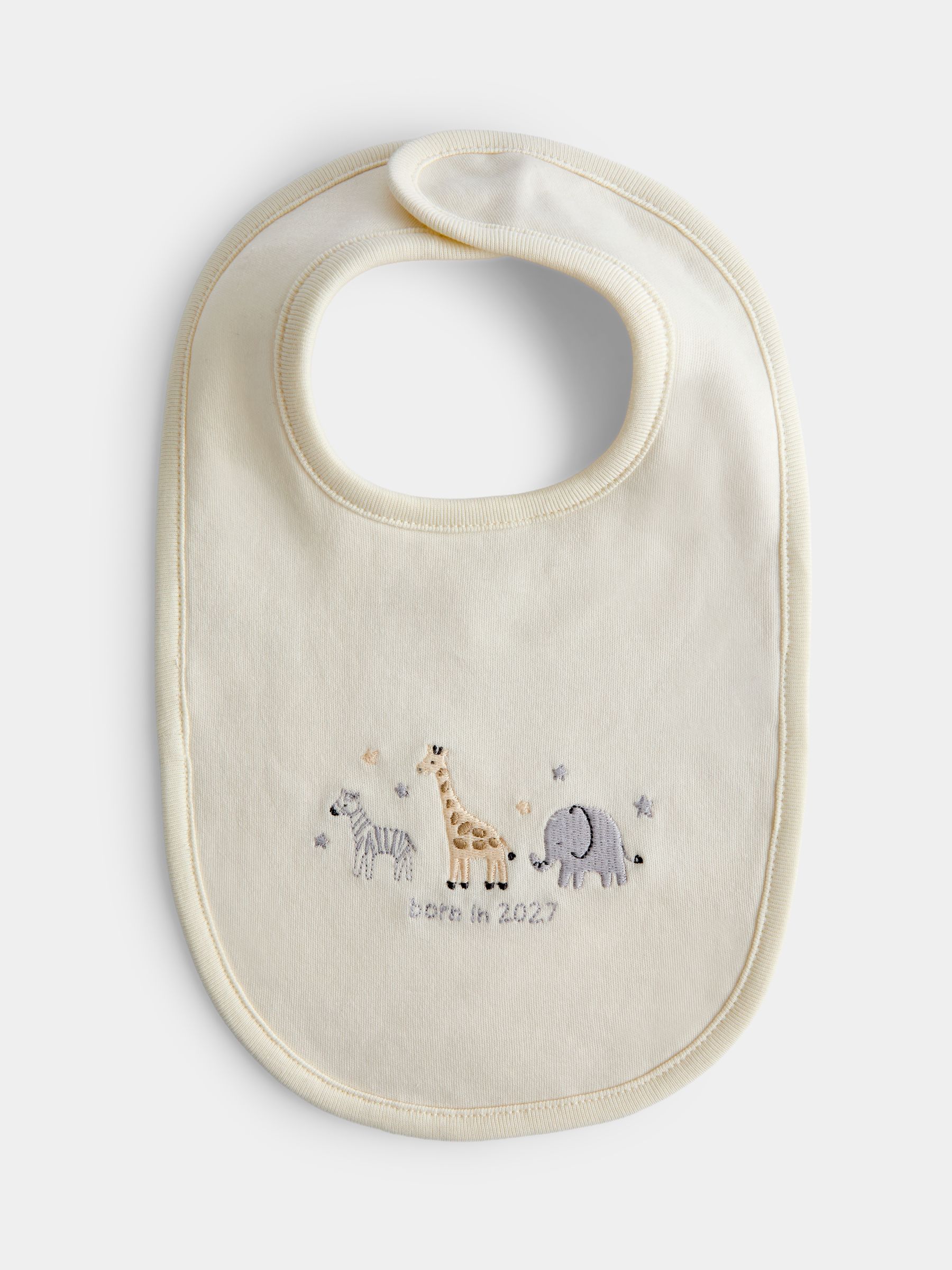 Cream Safari Born in 2027 Hat & Bib Set - Image 4 of 7