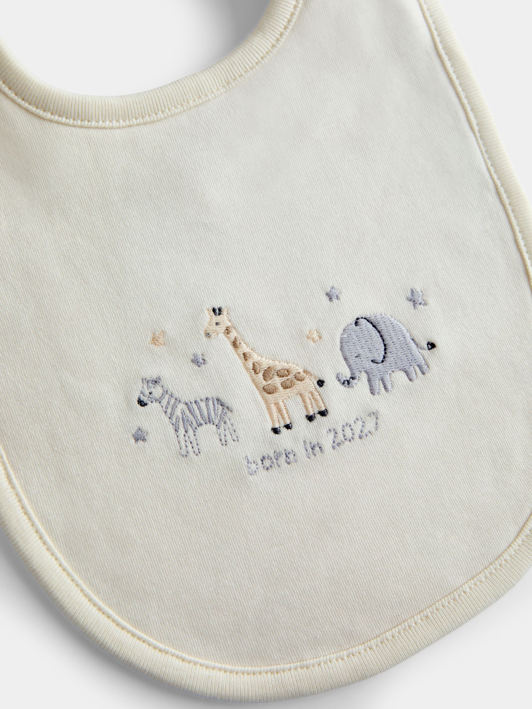 Cream Safari Born in 2027 Hat & Bib Set - Image 6 of 7