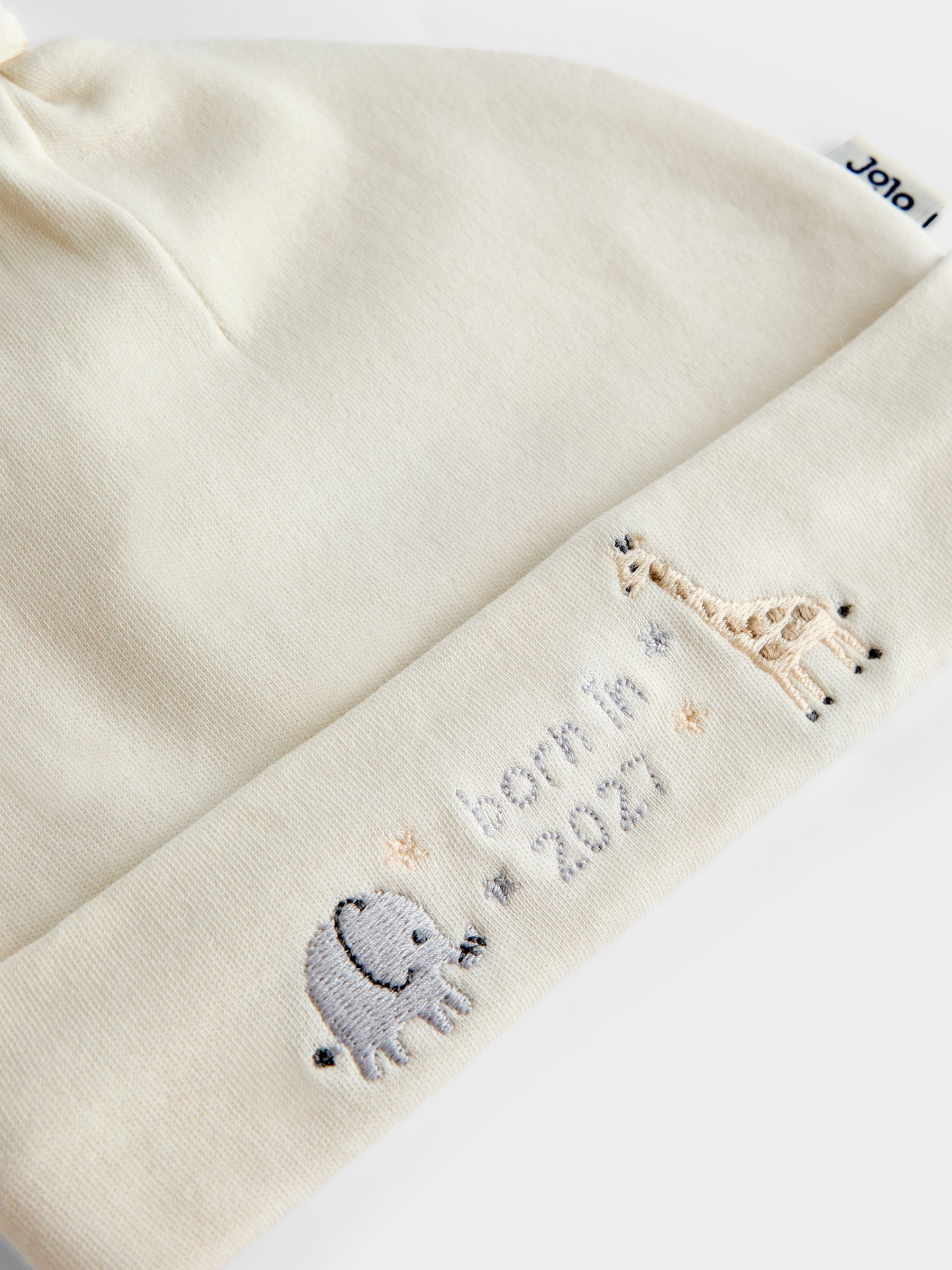 Cream Safari Born in 2027 Hat & Bib Set - Image 7 of 7 Cream Safari Born in 2027 Hat & Bib Set - Image 7 of 7