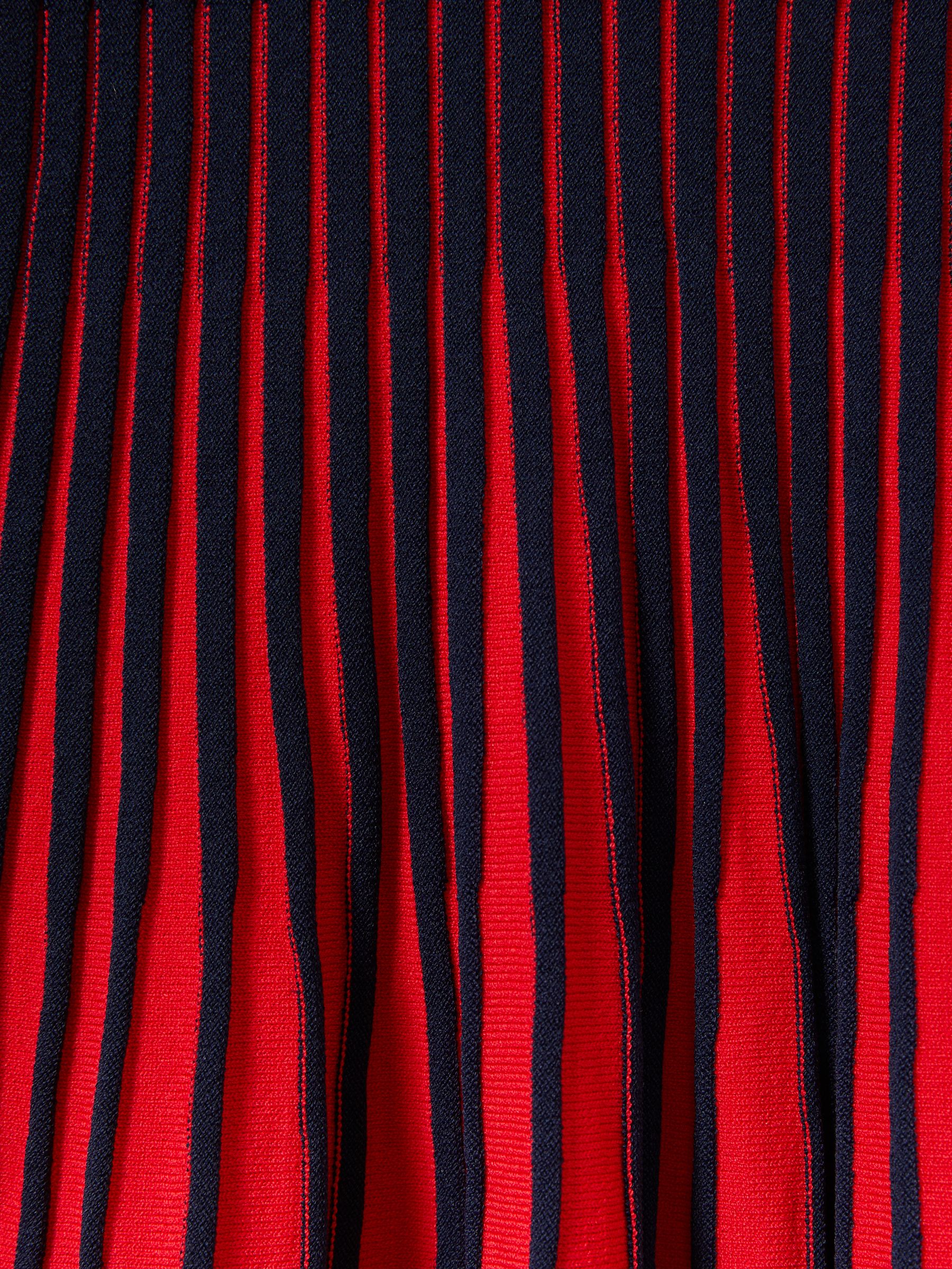 13-14 yrs Pleated Contrast Skater Dress in Navy - Image 4 of 4