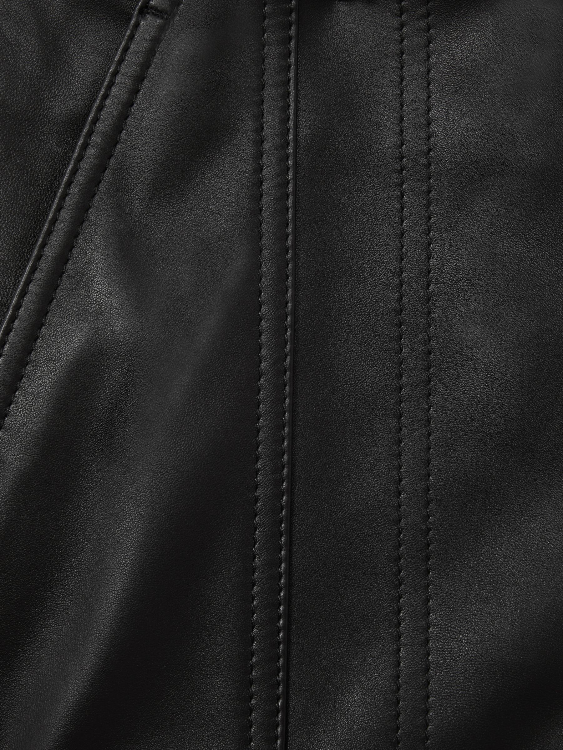 Leather Zip-Front Mini Skirt in Black - Image 5 of 5
