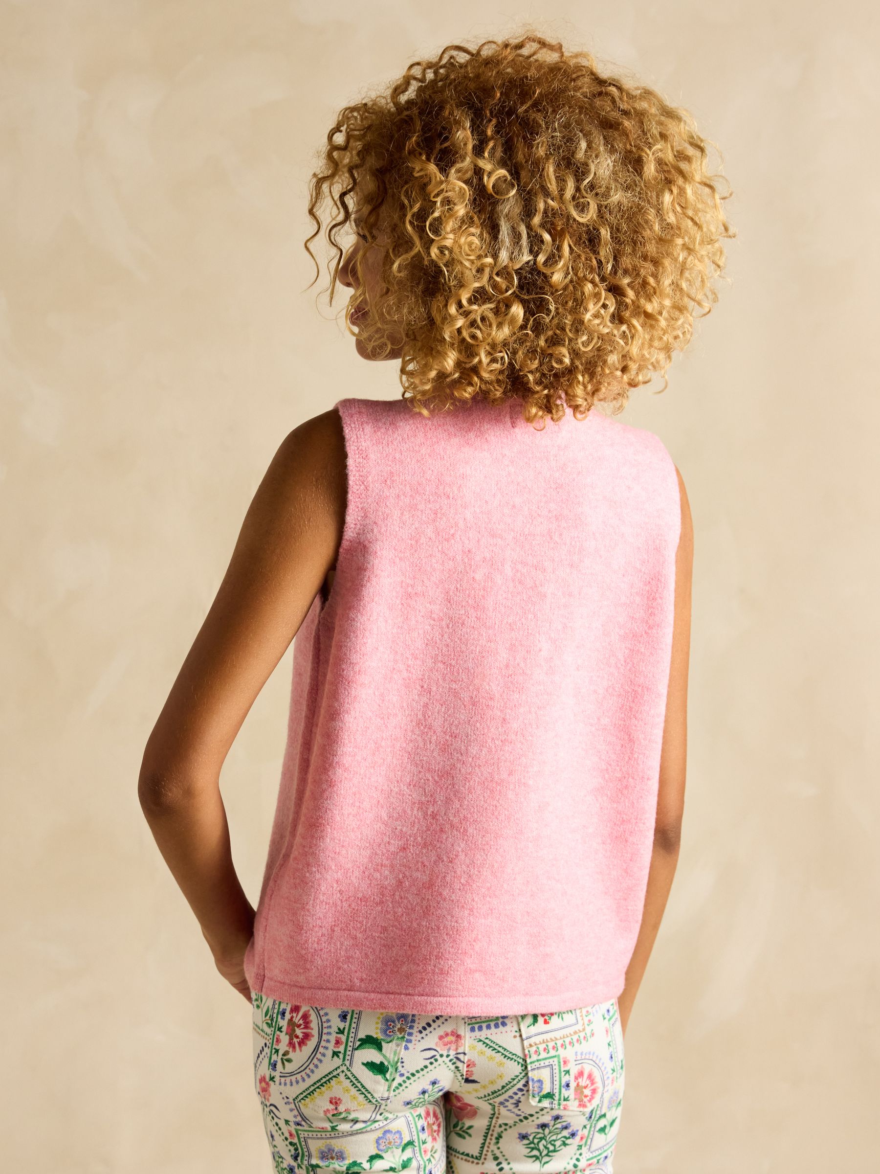Holly Pink Button Through Knitted Vest - Image 2 of 9